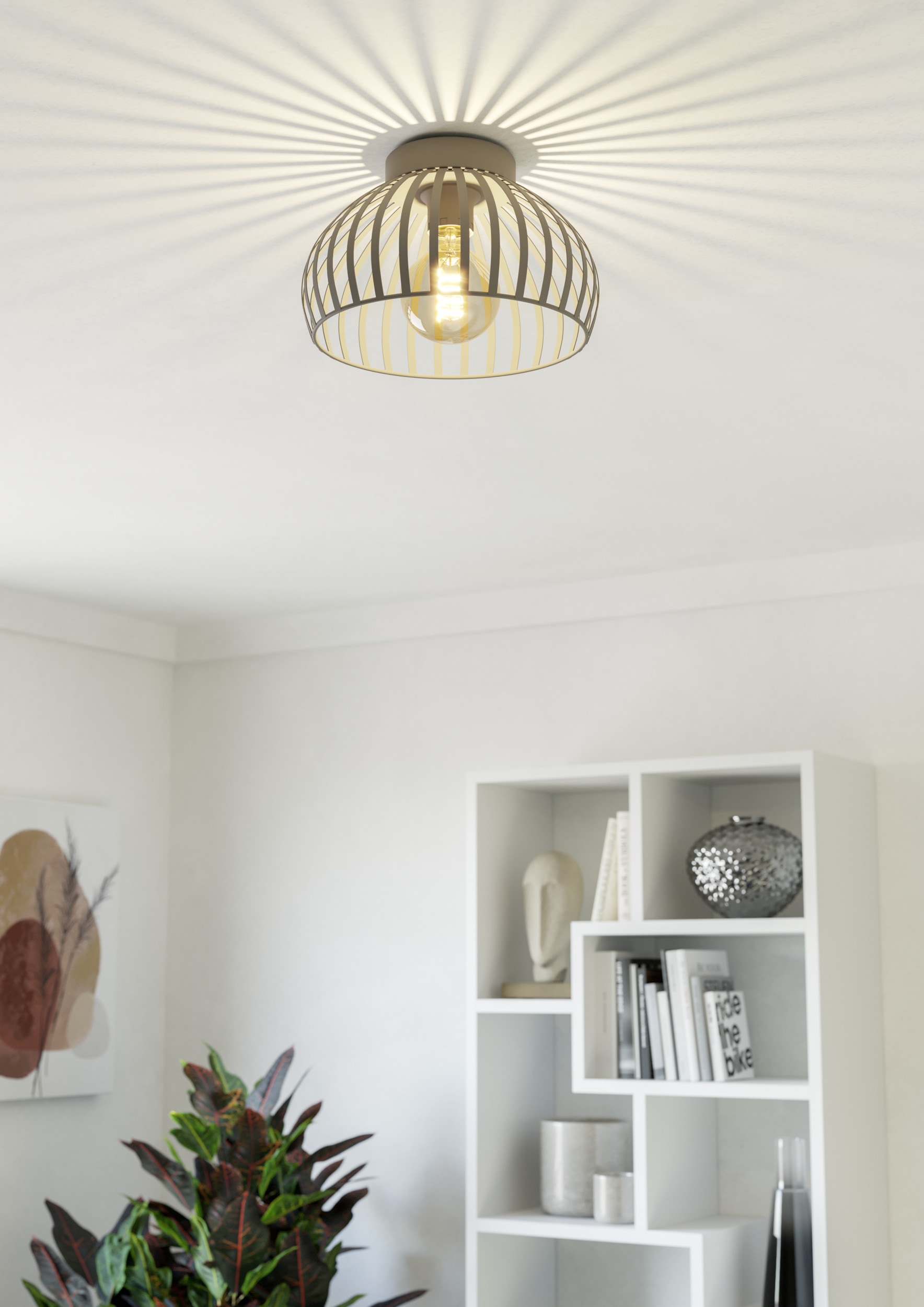 EGLO Deckenleuchte »MOGANO 3 Deckenlampe - Stahl - E27 - 1X40W - IP20« E27 1 Stk. Wohzimmerlampe, Esszimmerlampe, Flur, Schlafzimmer, H18 x Ø28 cm