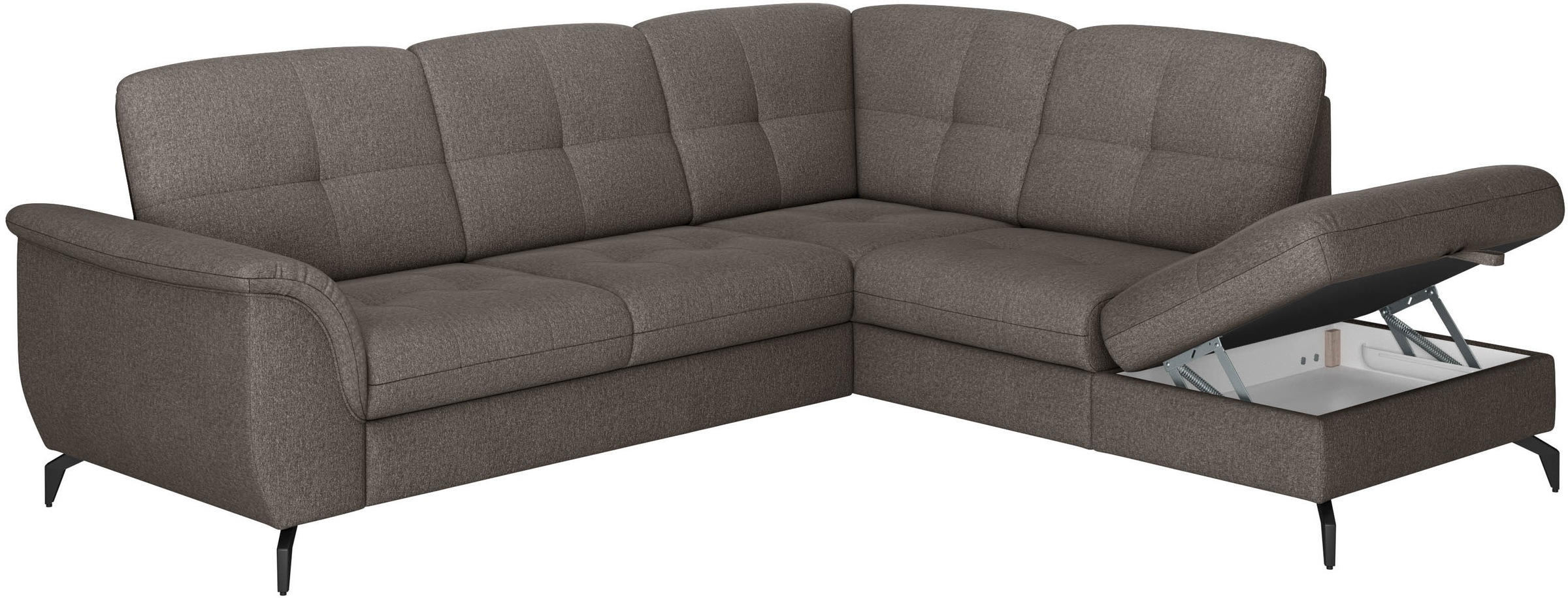 sit&more Ecksofa »Zora L-Form«, wahlweise mit Bettfunktion und Bettkasten