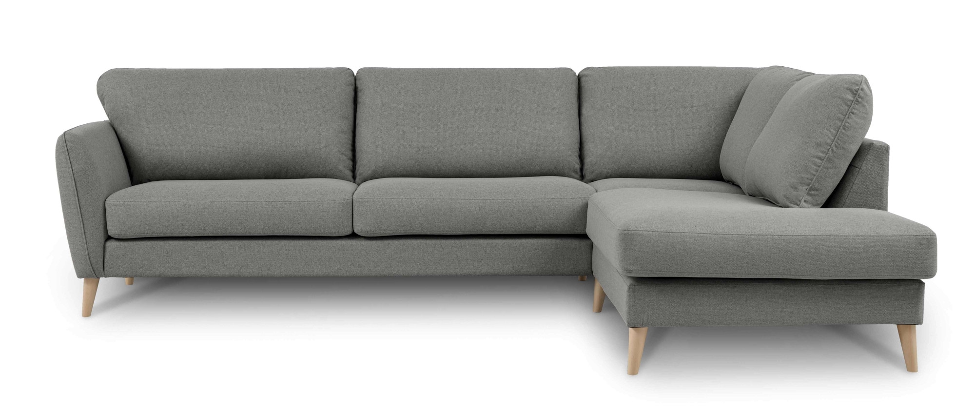 Home affaire Ecksofa »MARSEILLE 278/202 cm, L-Form, Ottom. rechts/links, verschiedene Bezüge«, Massivholzbeine Eiche, Landhausstil, Wellenunterfederung
