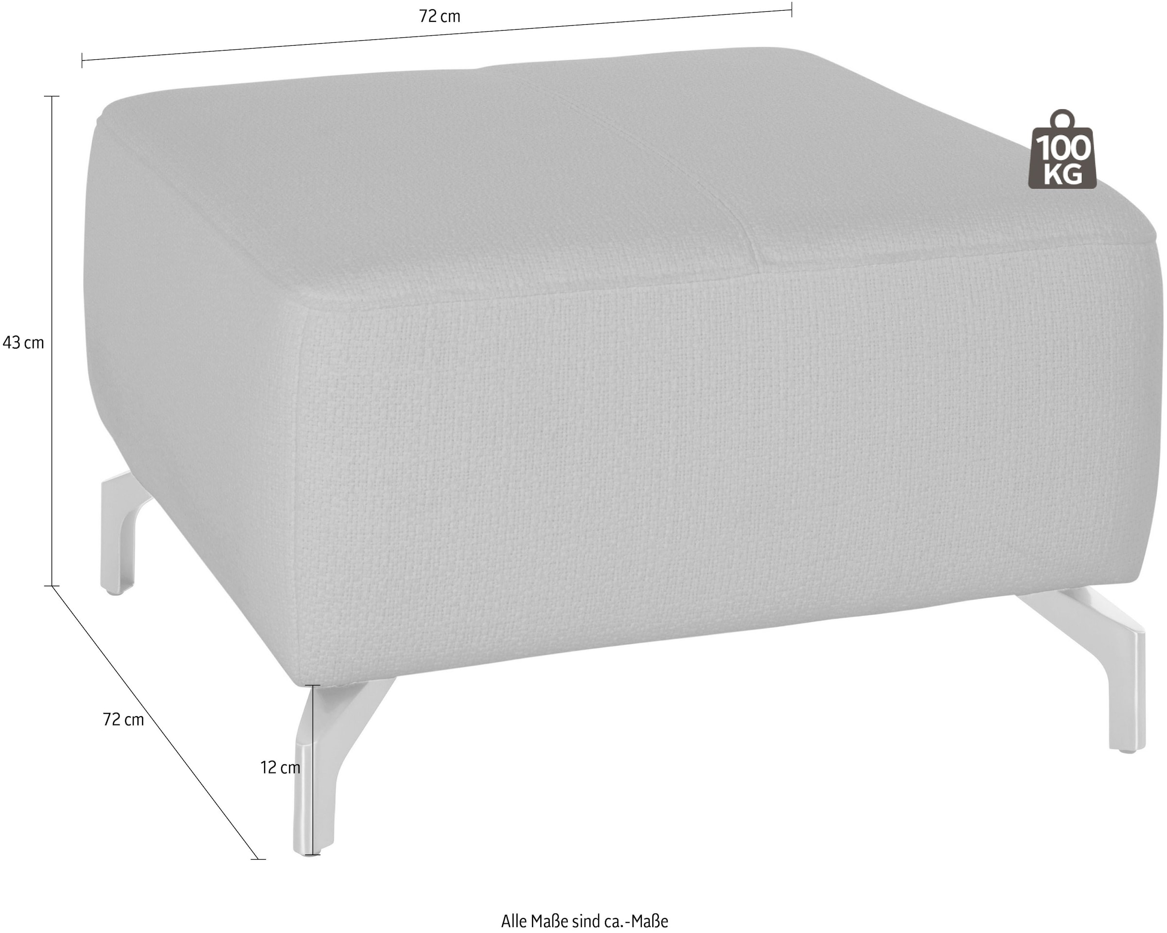 sit&more Hocker »Gizeh« Fußhöhe 12 cm, wahlweise in 2 unterschiedlichen Fußfarben