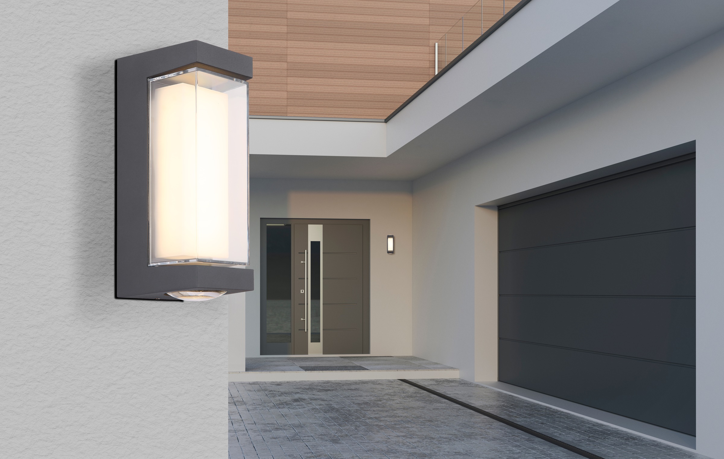 GLOBO LIGHTING LED Außen-Wandleuchte »PLIXON«, Leuchtmittel LED-Modul | LED fest integriert, Außenbereich/IP54/3000K/Kunststoff opal/anthrazit