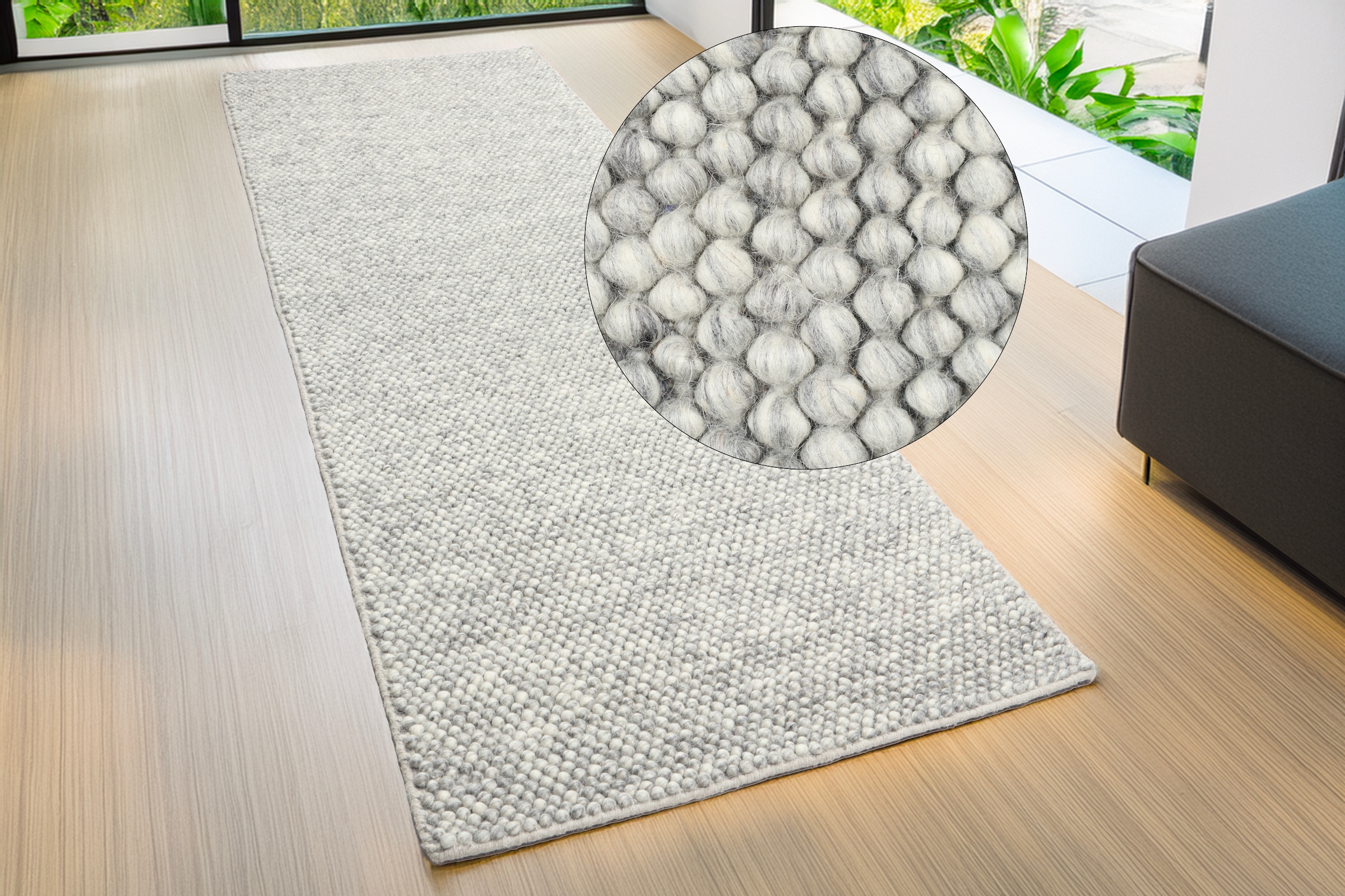 my home Läufer »Wolly, handgewebt, Handweb Teppich« rechteckig 14 mm Höhe Wolle, Brücke, Flur, Schlafzimmer, Wohnzimmer