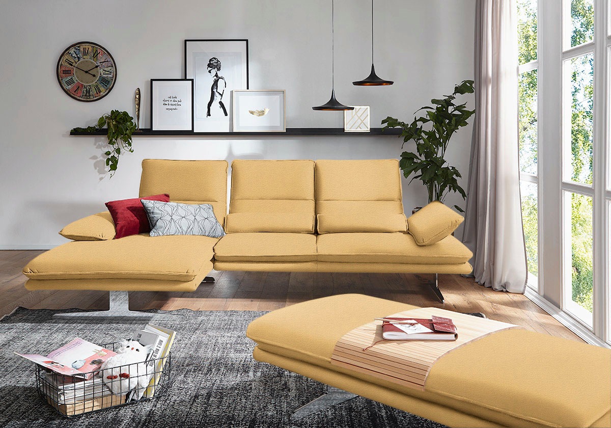 W.SCHILLIG Ecksofa "broadway, Designsofa mit tollem Sitzkomfort", Sitztiefe günstig online kaufen