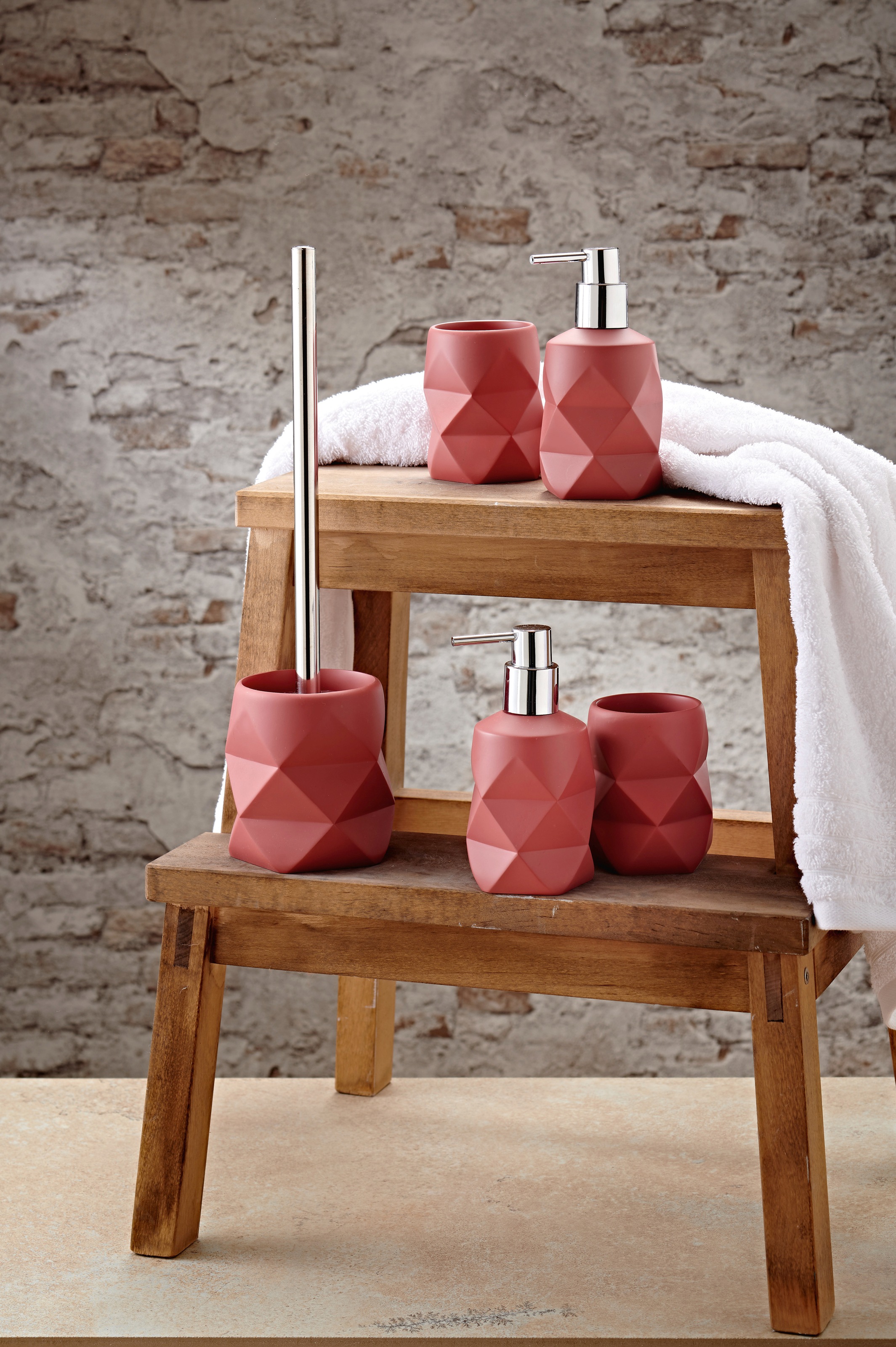 Kleine Wolke WC-Garnitur »Crackle«, 2 St., aus Polyresin (Kunststein)