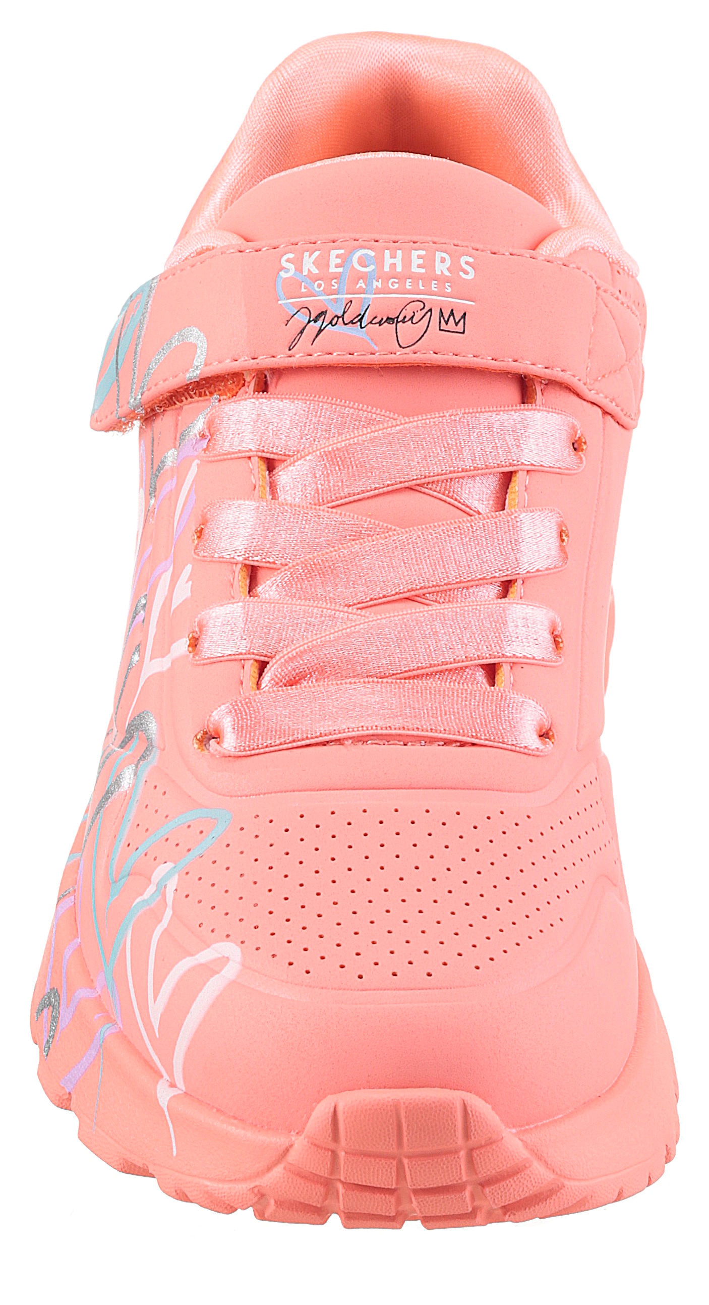 Skechers Sneaker »UNO LITE - LOVE LEVITATE«, Schnürschuh mit bedruckter Sohle, Größenschablone zum Download