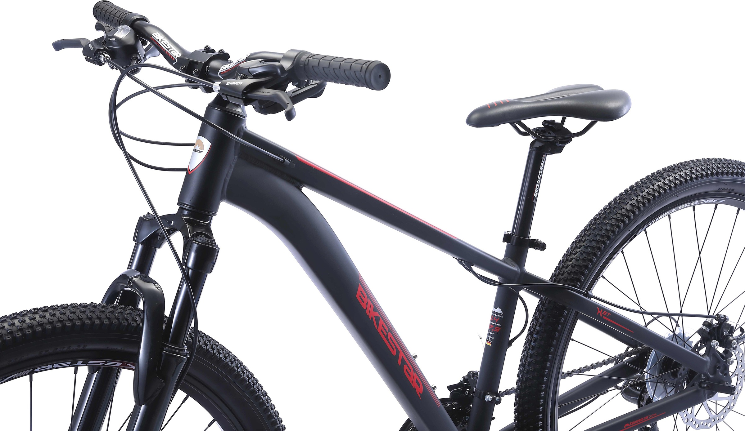 Bikestar Mountainbike, 21 Gang, Shimano, RD-TY300 Schaltwerk, Kettenschaltung, für Damen und Herren, Kettenschaltung