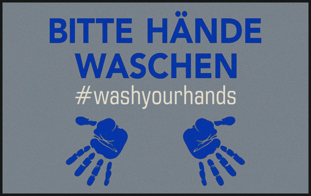 Teppich »Bitte Hände Waschen«, rechteckig, mit Spruch, rutschhemmend, waschbar,...