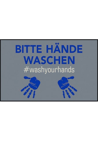 wash+dry by Kleen-Tex Teppich »Bitte Hände Waschen«, rechteckig, 7 mm Höhe, mit... kaufen