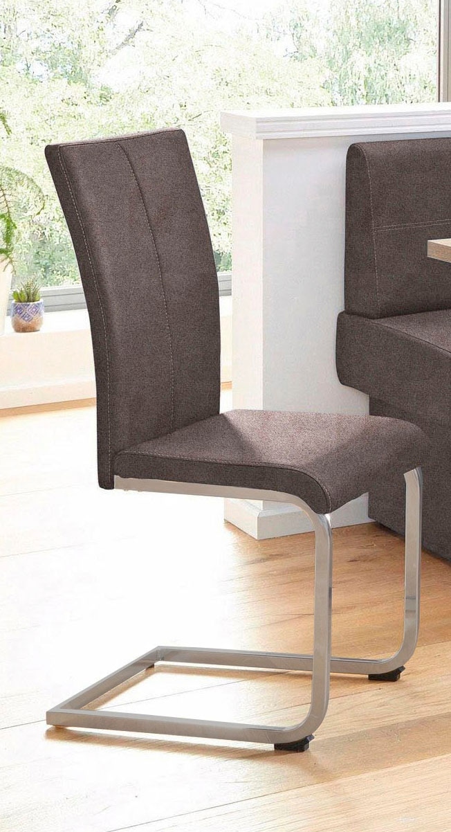 Home affaire Freischwinger »Nils«, (Set), 2 St., Microfaser VINTAGE, Stuhl belastbar bis 120 Kg, Gestell Metall im Chrom-Look oder Schwarz