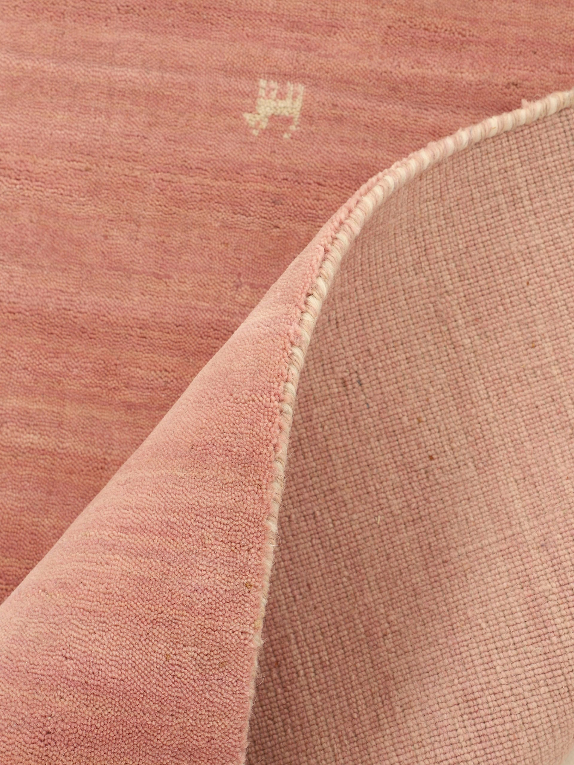 carpetfine Wollteppich »Gabbeh Uni«, rund, 15 mm Höhe, reine Wolle handgewebt, Gabbeh Tiermotiv warmes Raumklima viele Größen