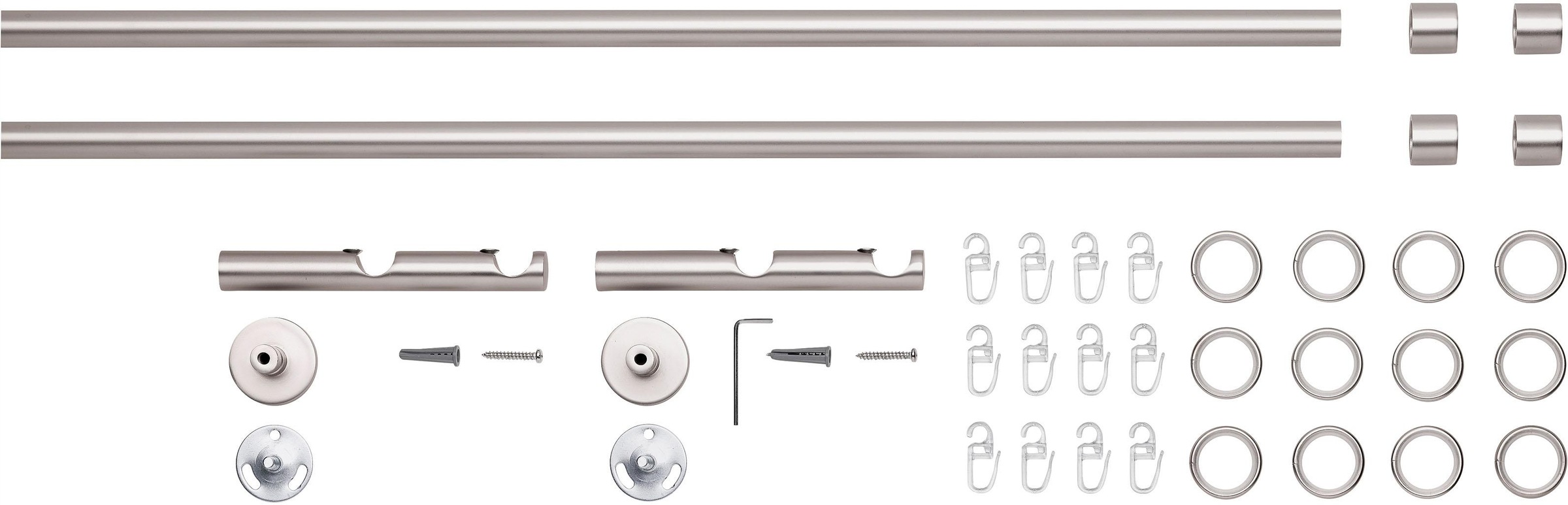 Good Life Gardinenstange »CAP« Ø 16 mm 2 läufig-läufig Fixmaß mit Ringen günstig online kaufen