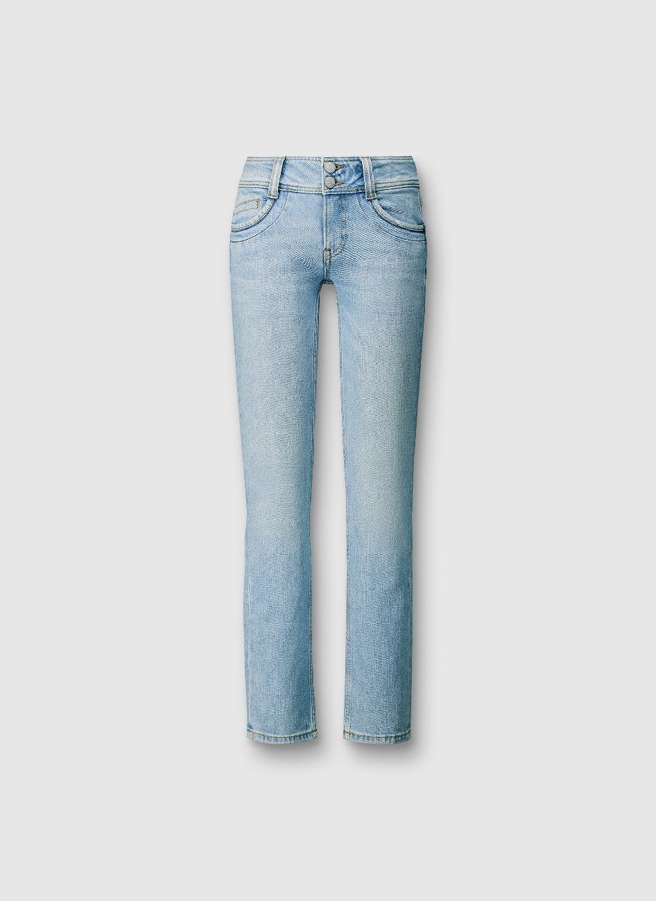 Pepe Jeans Straight-Jeans »SLIM JEANS MW GEN« mit doppeltem Knopfverschluss