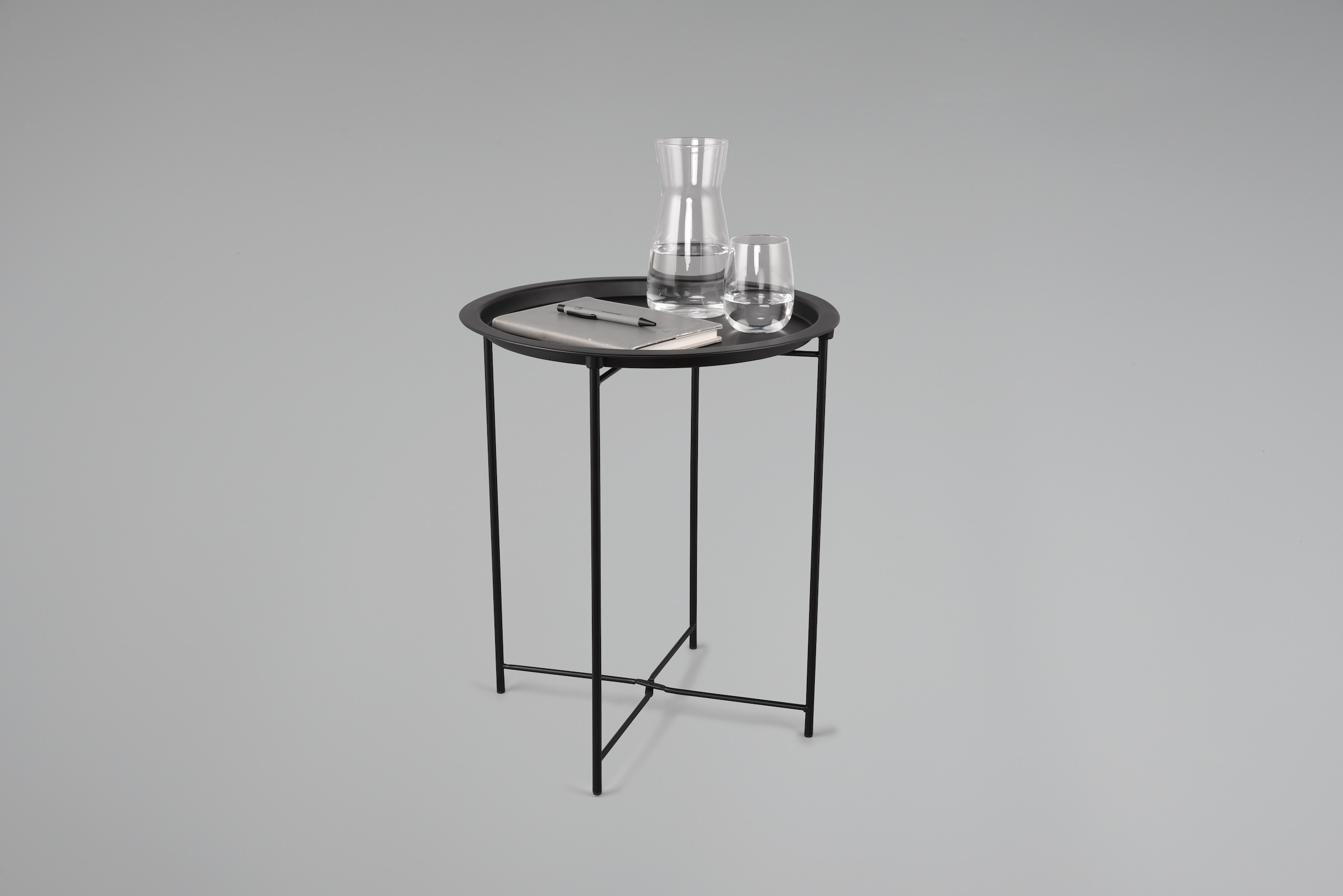 MIRRORS AND MORE Beistelltisch »Carolinaa«, (1 St.), schwarzes Metallgestell