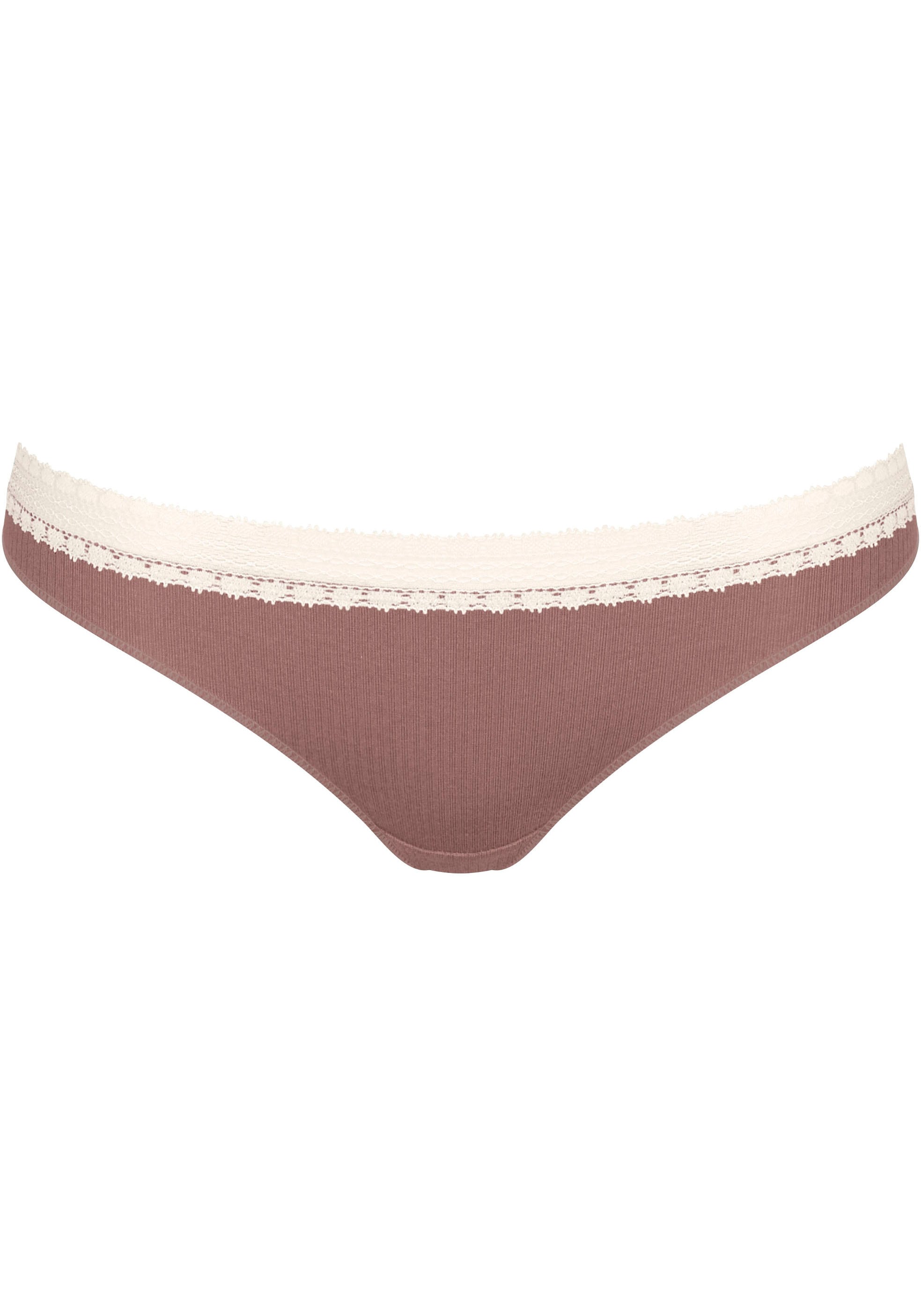 sloggi Slip »GO Ribbed R Brazil C2P«, (2er Pack), weiche Rippware mit Spitzenbesatz