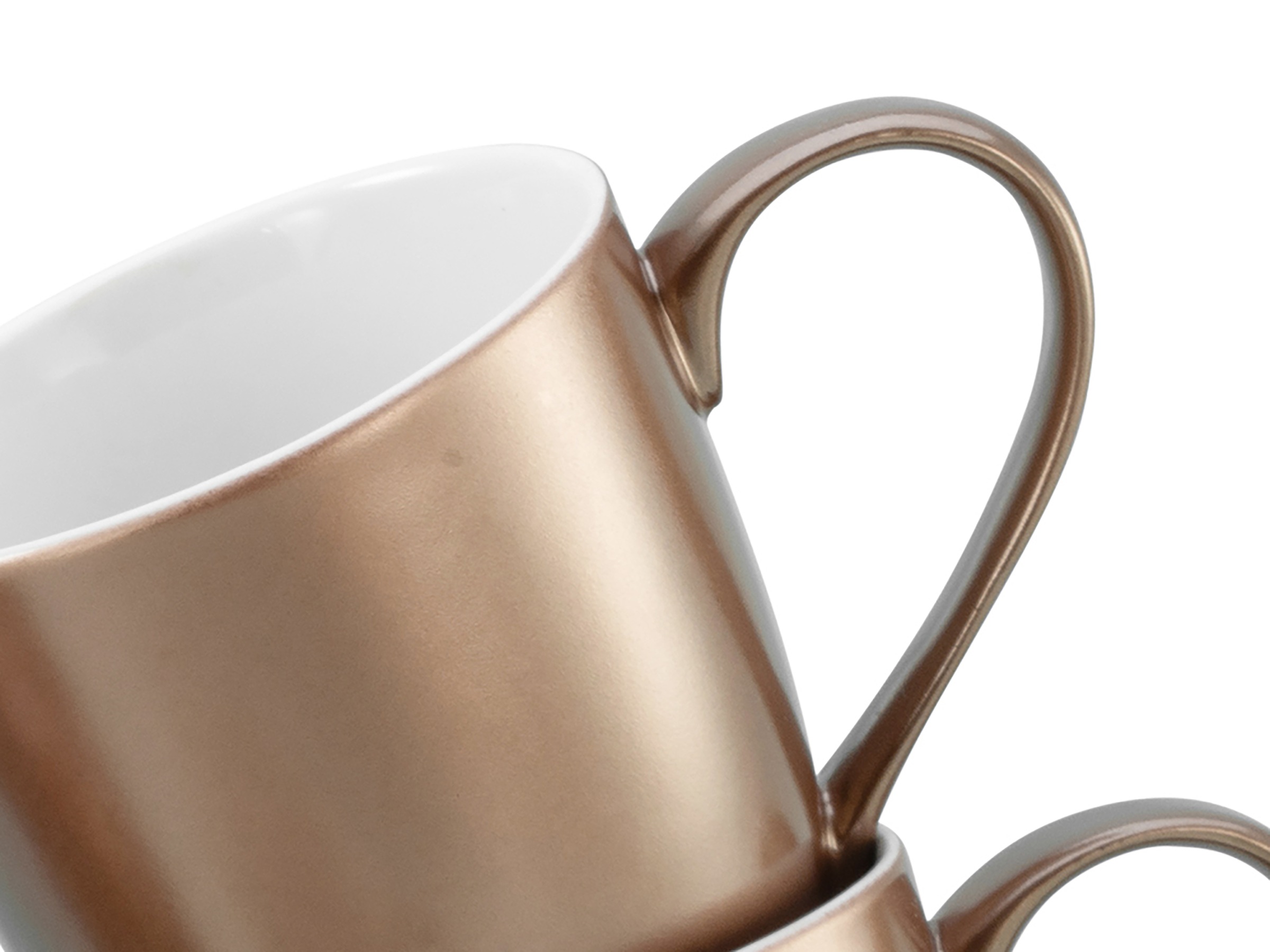 CreaTable Becher »Golden Days Weiß, Becherset, 6-tlg.«, (Set, 6 tlg.), Goldfarbene Spezialglasur