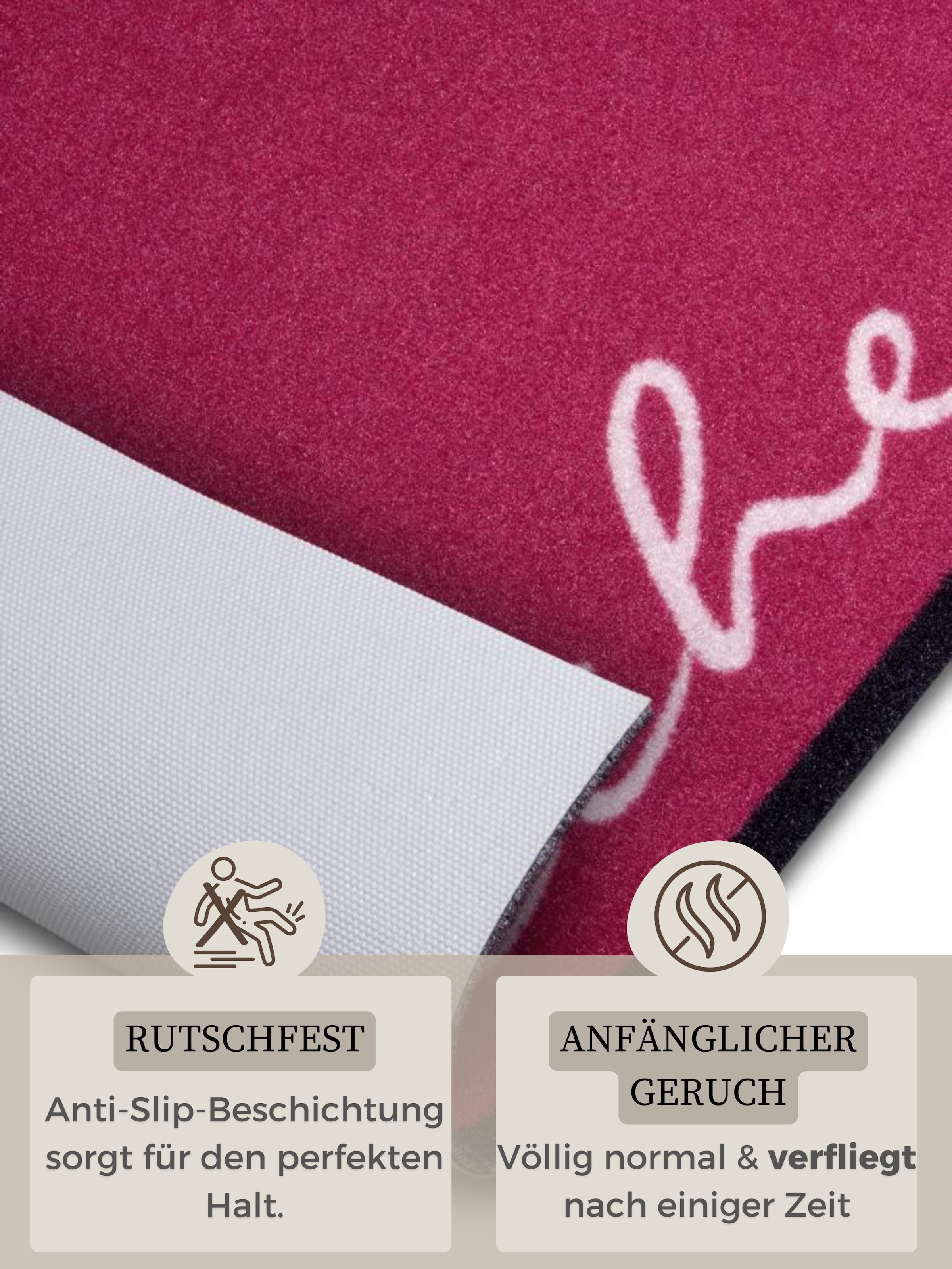 HANSE Home Küchenläufer »Kitchen Herz«, rechteckig, 5 mm Höhe, Läufer, Rutschfest, Küchenteppich, Küche, Teppich, Pflegeleicht