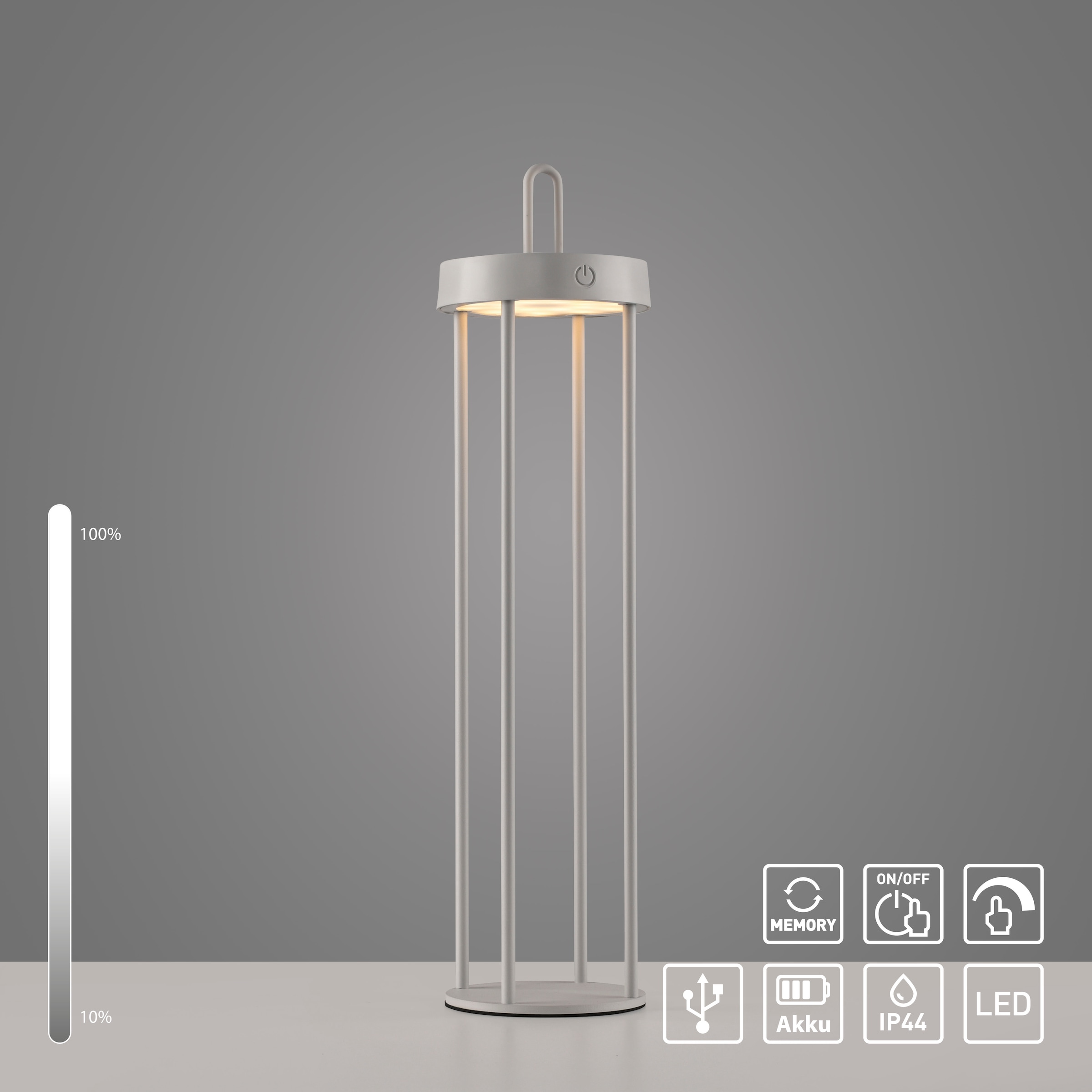 JUST LIGHT Stehlampe »ANSELM«, 1 flammig, Leuchtmittel LED-Modul | LED fest integriert, Akkuleuchte