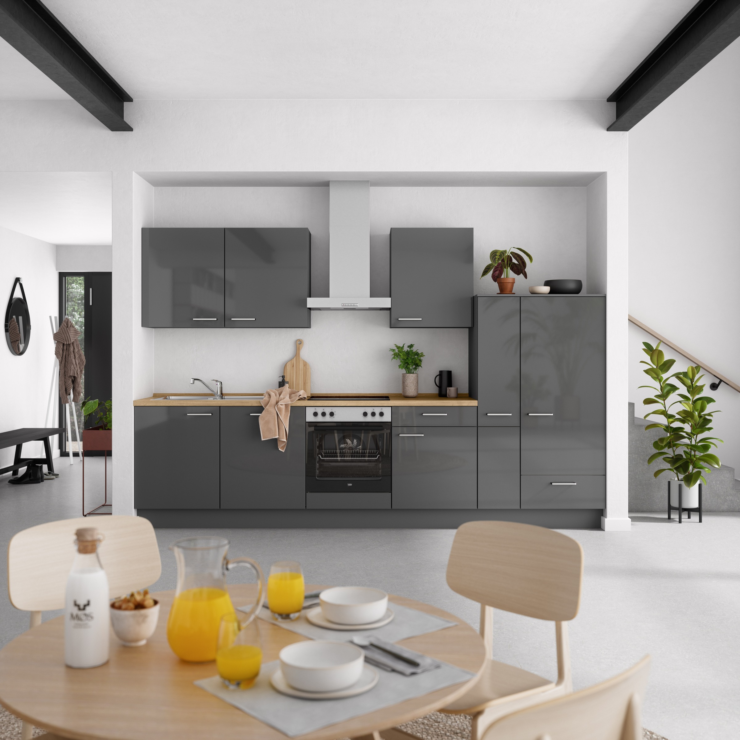 nobilia® Küchenzeile »"Flash I"« vormontiert, Ausrichtung wählbar, Breite 3 günstig online kaufen