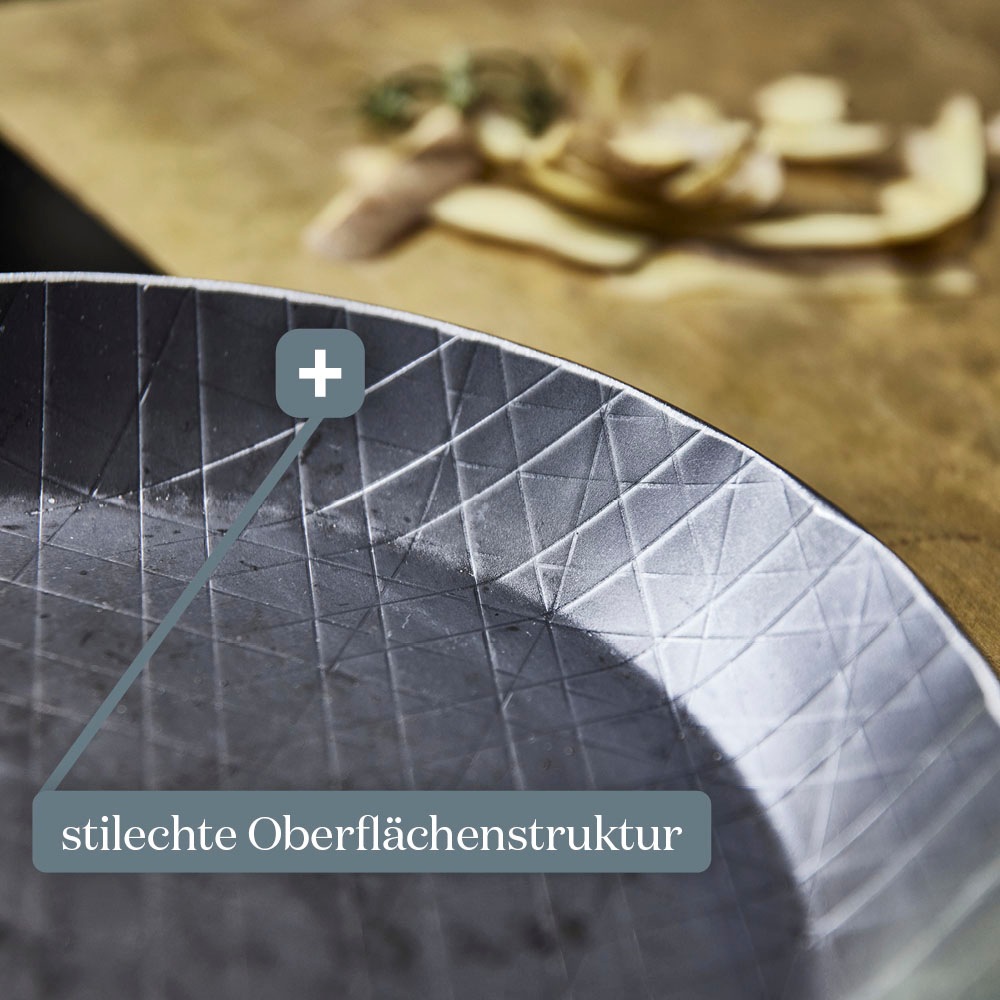 Siena Home Bratpfanne »Fermo«, Gusseisen, (1 tlg.), flach, schmiedeeisern, Hakenstiel, Made in Germany, Induktion