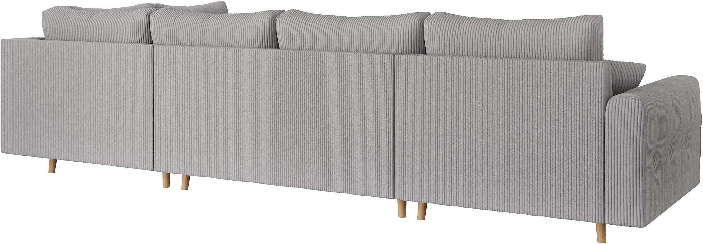 Home affaire Wohnlandschaft »CHARRE U-Form mit Ottomane, Maße B/T/H: 310/161/81 cm«, feine Steppung, lose Rücken- und Zierkissen, auch in Cord und Bouclé