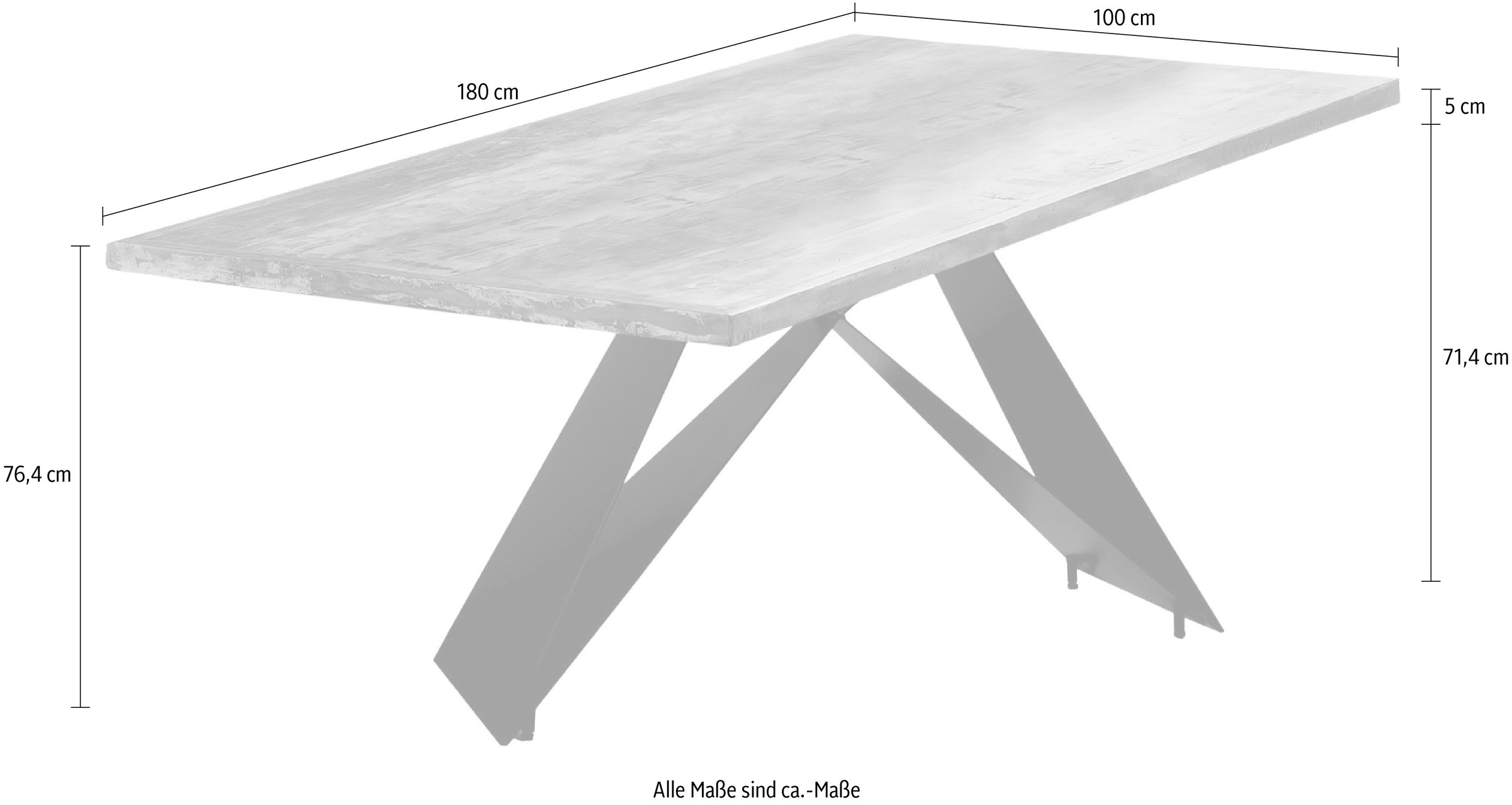SIT Esstisch 1 Stk. tlg. aus bunt lackiertem Altholz