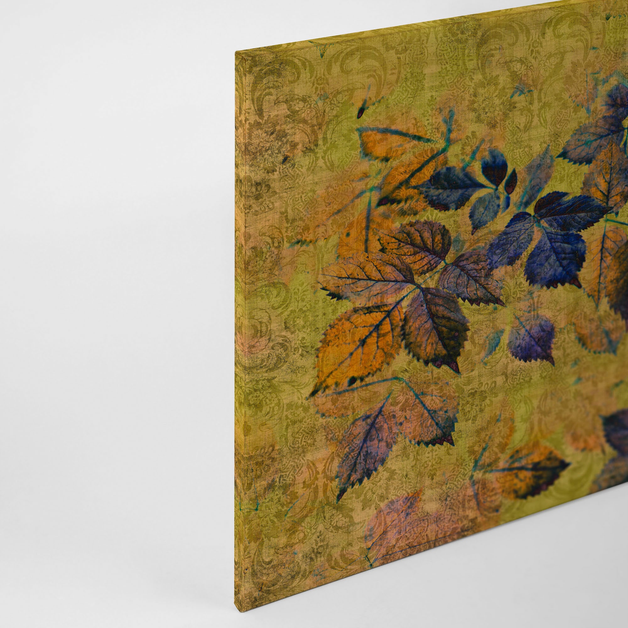 A.S. Création Leinwandbild »indian summer«, Kunst-Blumen-Kinder, (1 St.), Keilrahmen Bild Blätter Natur Floral Leinwand-Bild Wohnzimmer modern