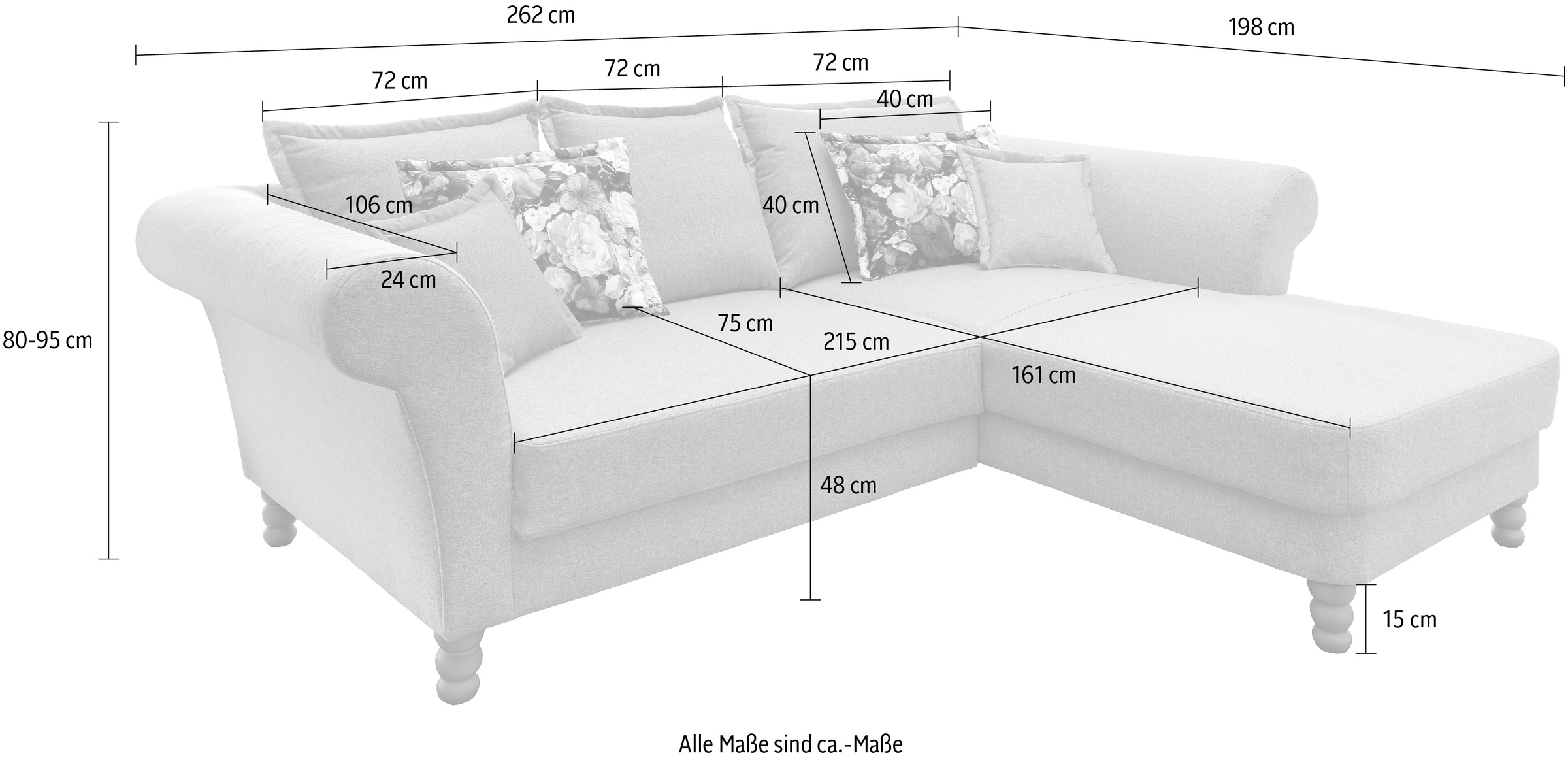 Home affaire Ecksofa »Tassilo Mega Polsterecke mit Kaltschaum im Sitz, bequem, L-Form«