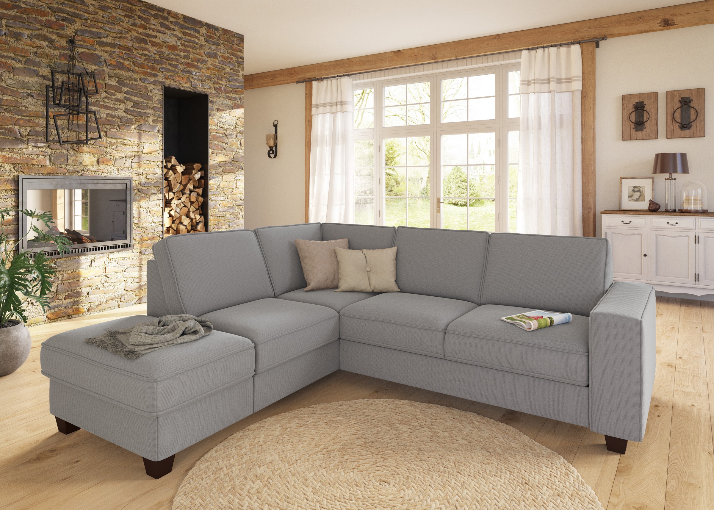 Home affaire Ecksofa »County L-Form« wahlweise Ottomane links oder rechts, günstig online kaufen