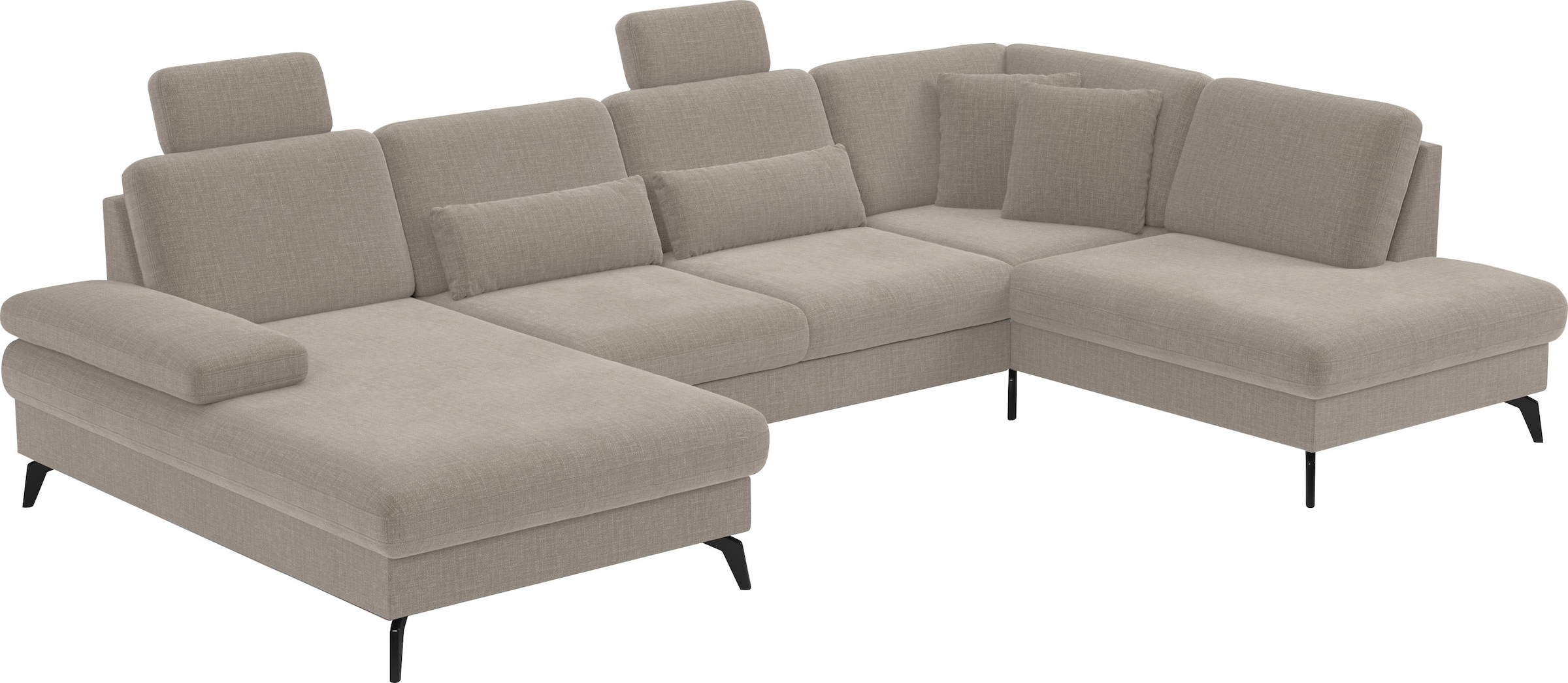 sit&more Wohnlandschaft »Morris U-Form, inkl. Sitztiefenverstellung«, wahlweise mit Armteilverstellung, Bettfunktion & Bettkasten
