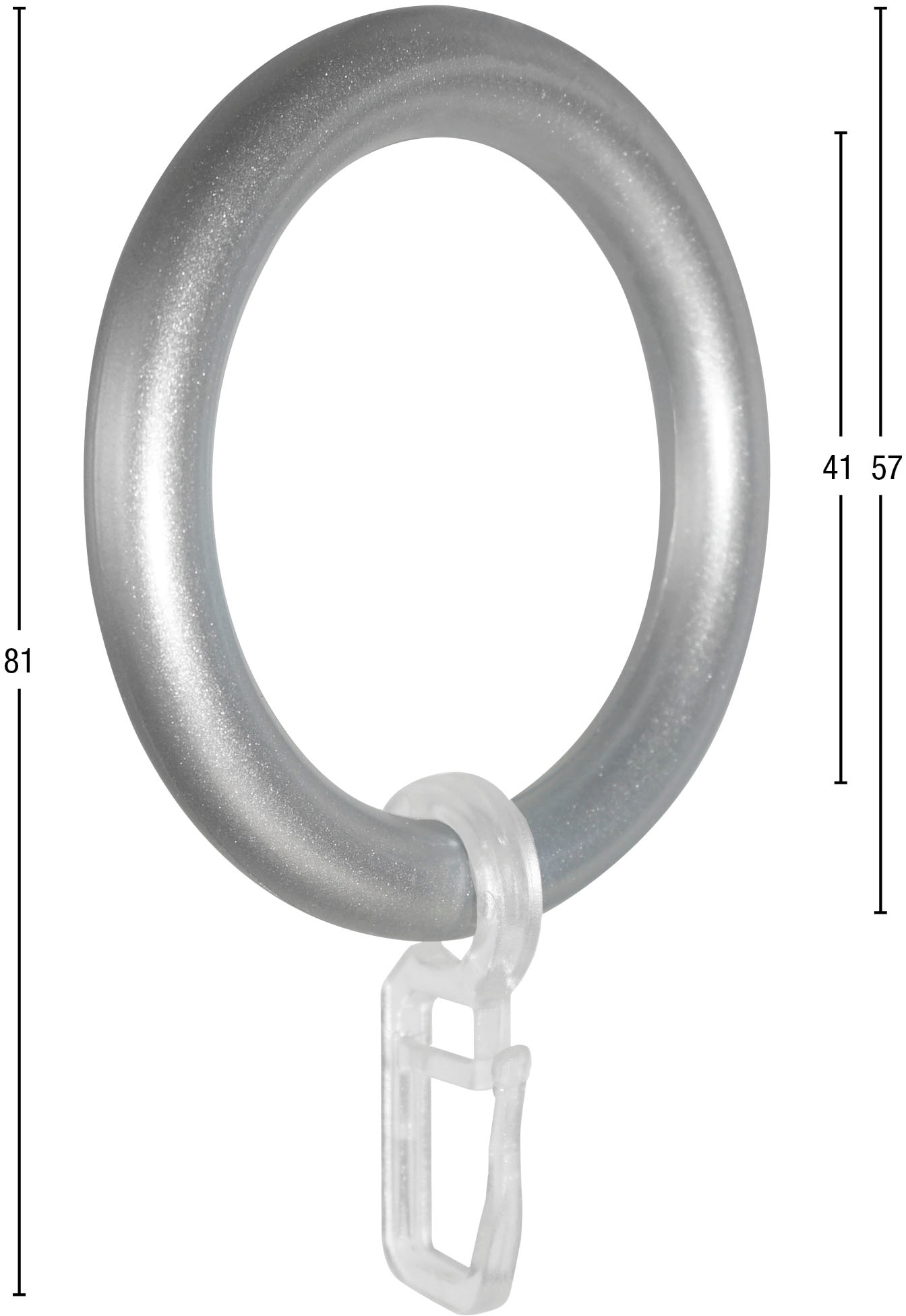 GARESA Gardinenring »Kunststoffring mit Haken«, (20 St.), für Durchmesser bis 28mm, einfache Montage