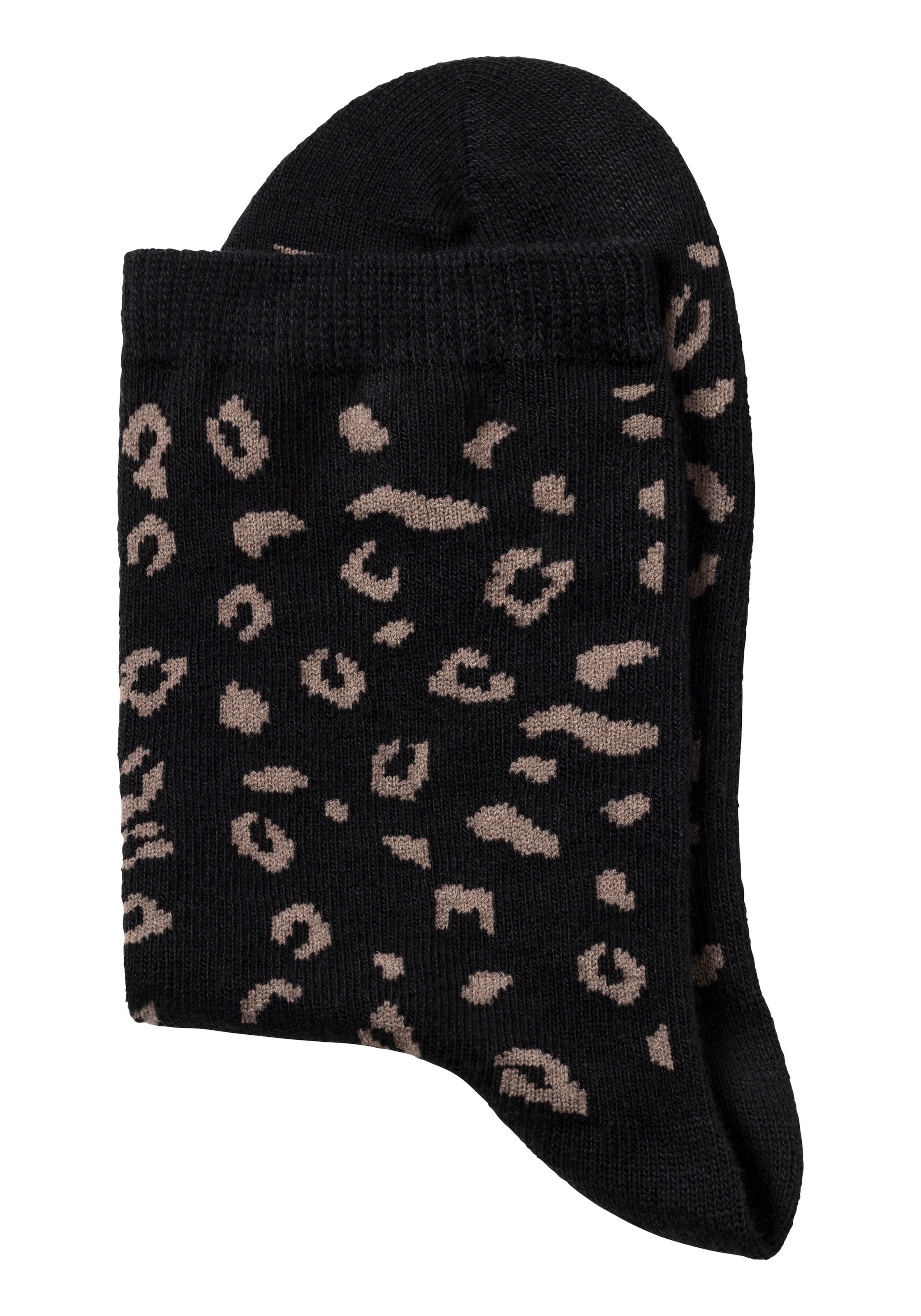 LASCANA Basicsocken, (Packung, 4 Paar), uni und mit animal Design