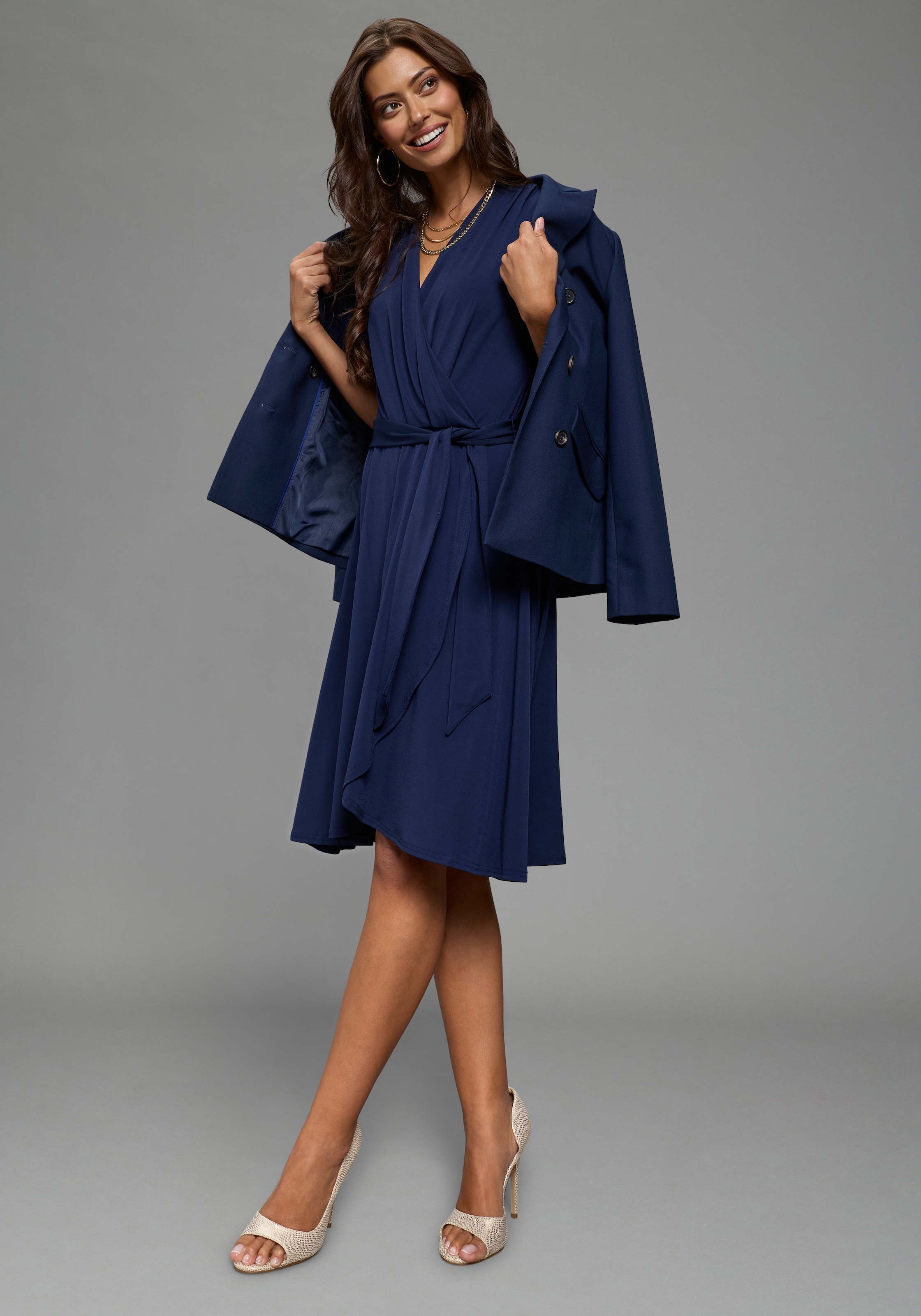 Laura Scott Abendkleid festlicher Stil, für besondere Anlässe, aus Single Jersey, knielang