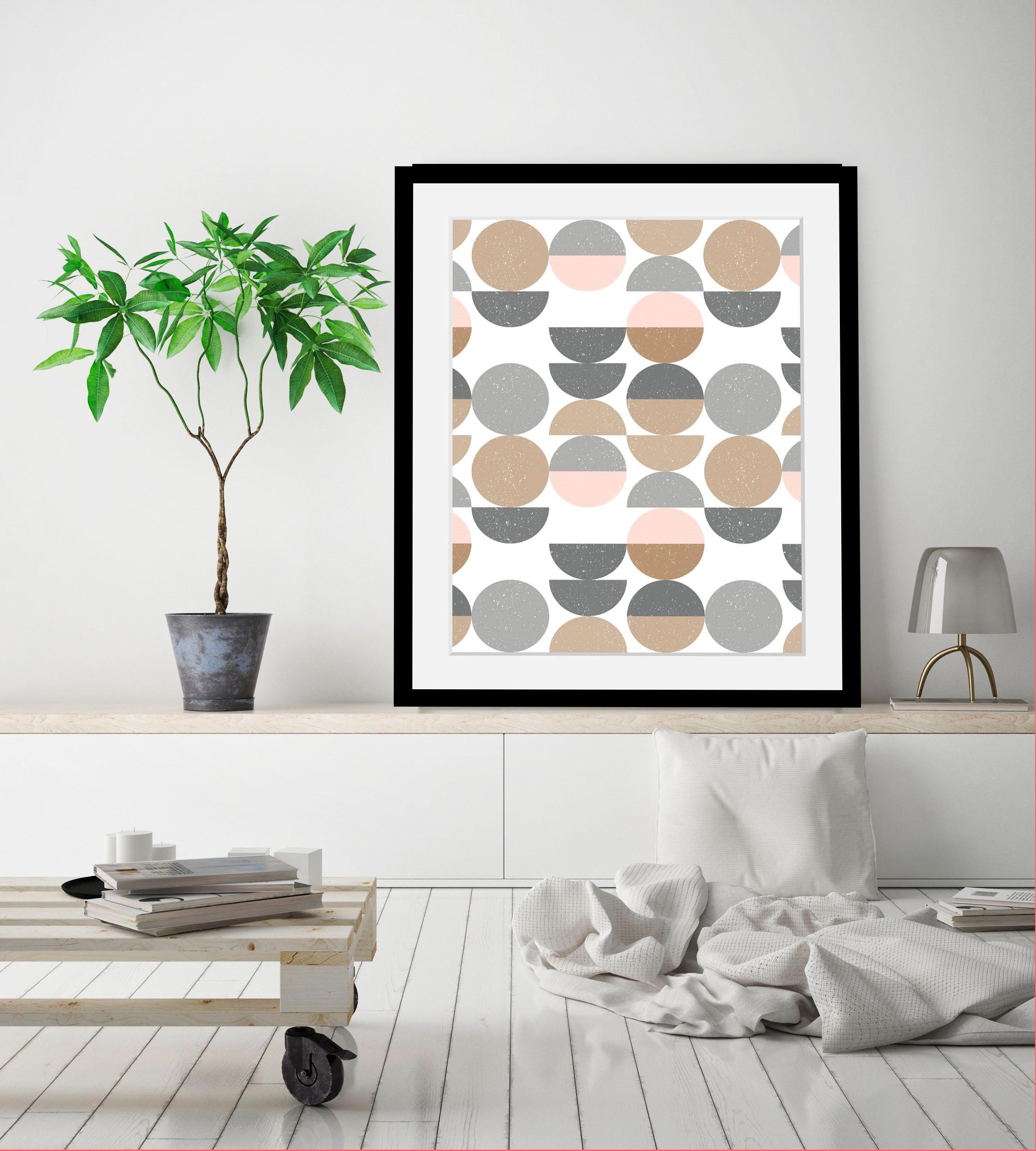 queence Bild »Punkte« Abstrakt | Figuren | Kunst HD Premium Poster-Druck inkl. Holzrahmen