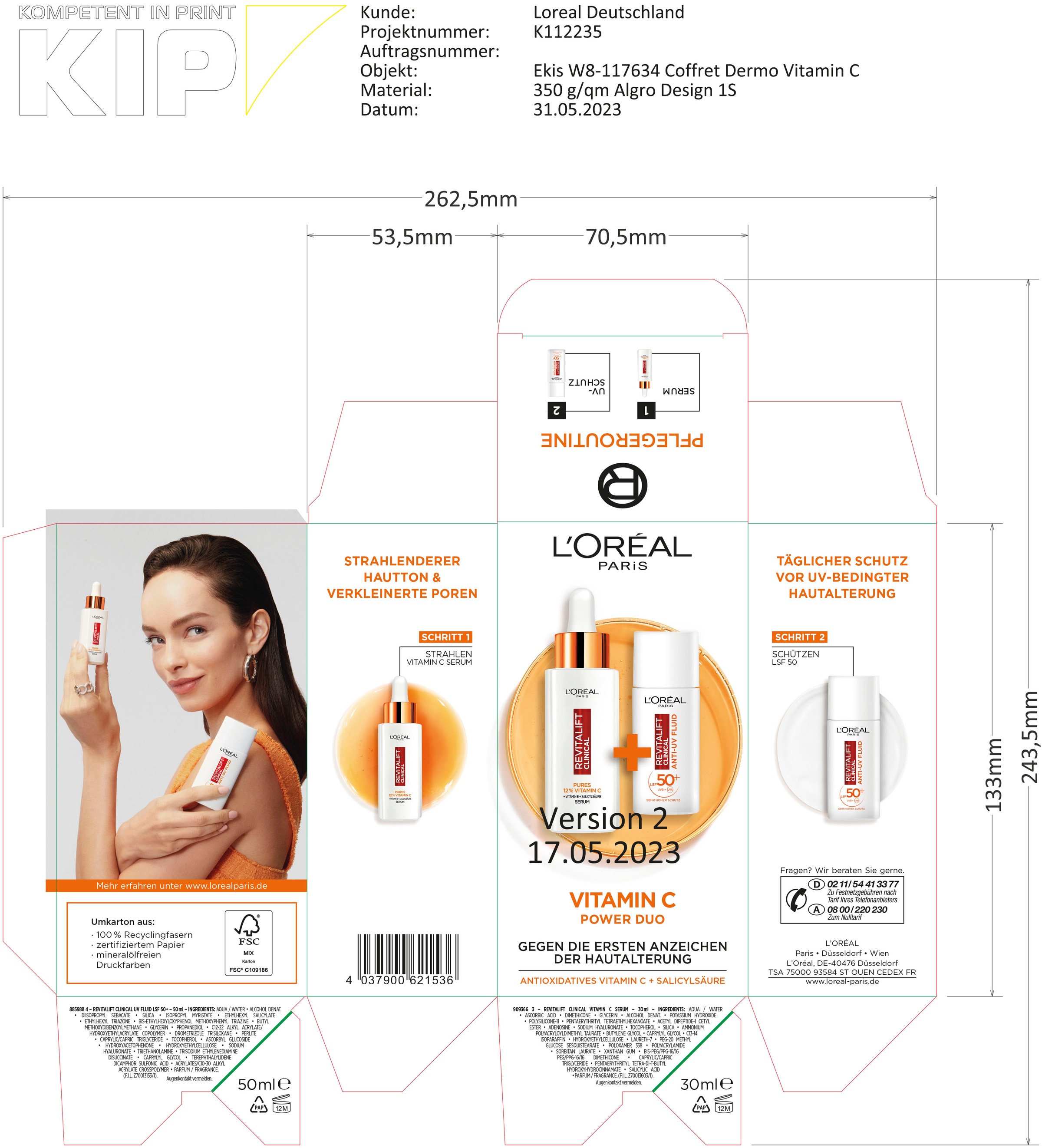 L'ORÉAL PARIS Gesichtspflege-Set »L'Oréal Paris Revitalift Vitamin C Duo«