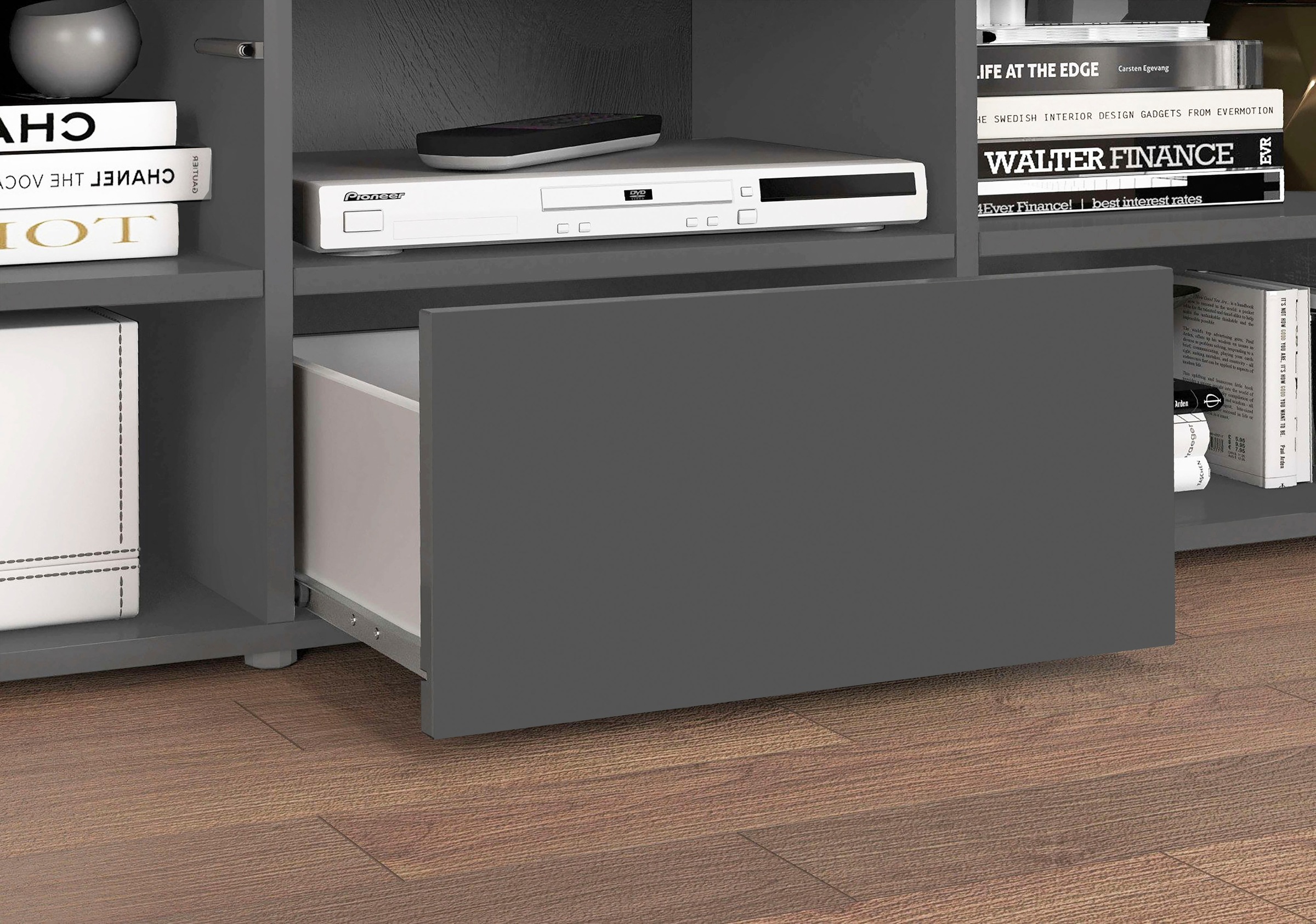 INOSIGN Lowboard »CHRONOS Breite 155 cm mit 2 Türen, 1 Schublade,1 offenes Fach«, (1 St.), TV-Board, Sideboard niedrig, Grifflos mit Push to Open 'Made in Italy'