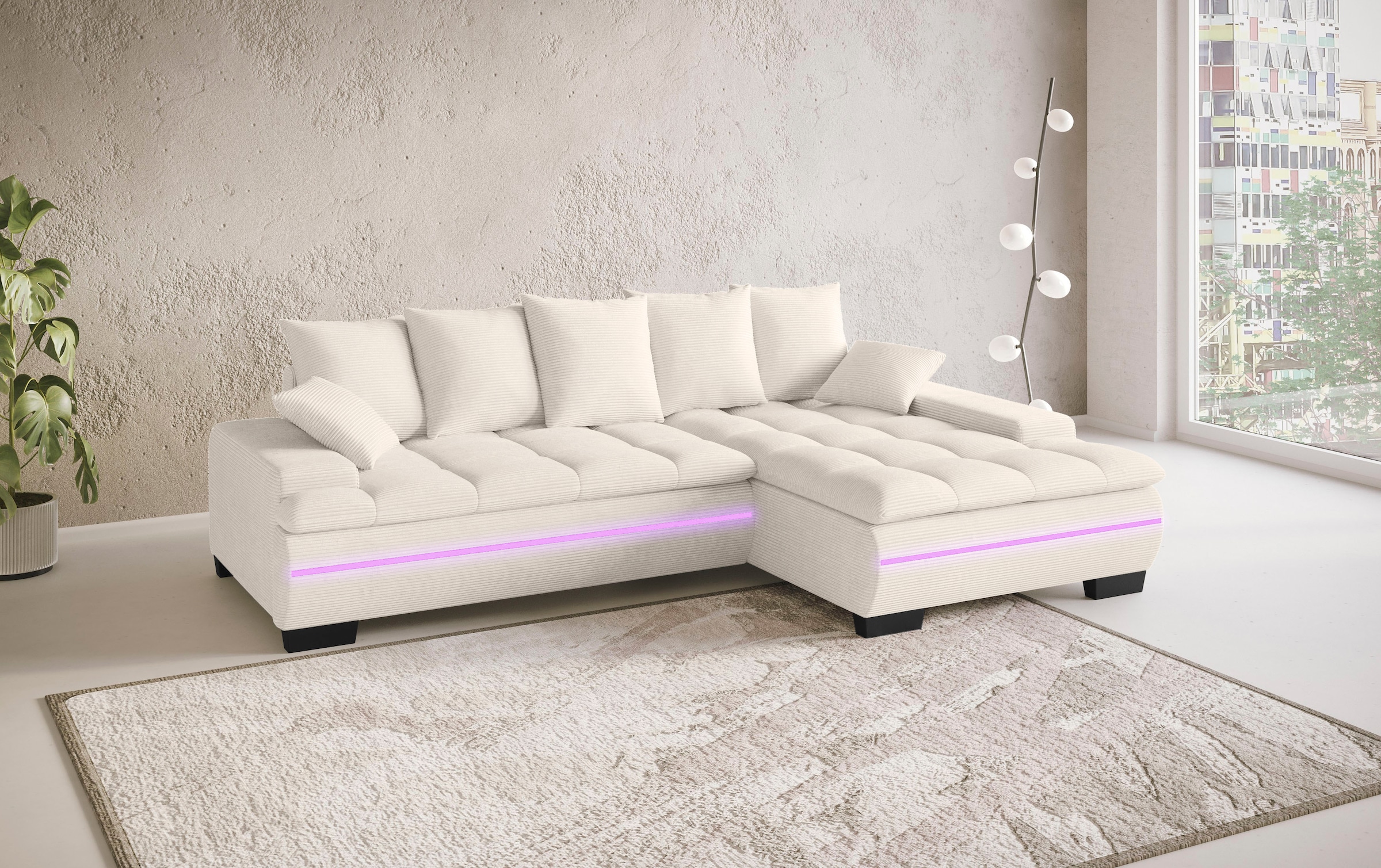 Mr. Couch Ecksofa »Haiti II, L-Form«, RGB-LED Beleuchtung, Kaltschaum, wahl günstig online kaufen