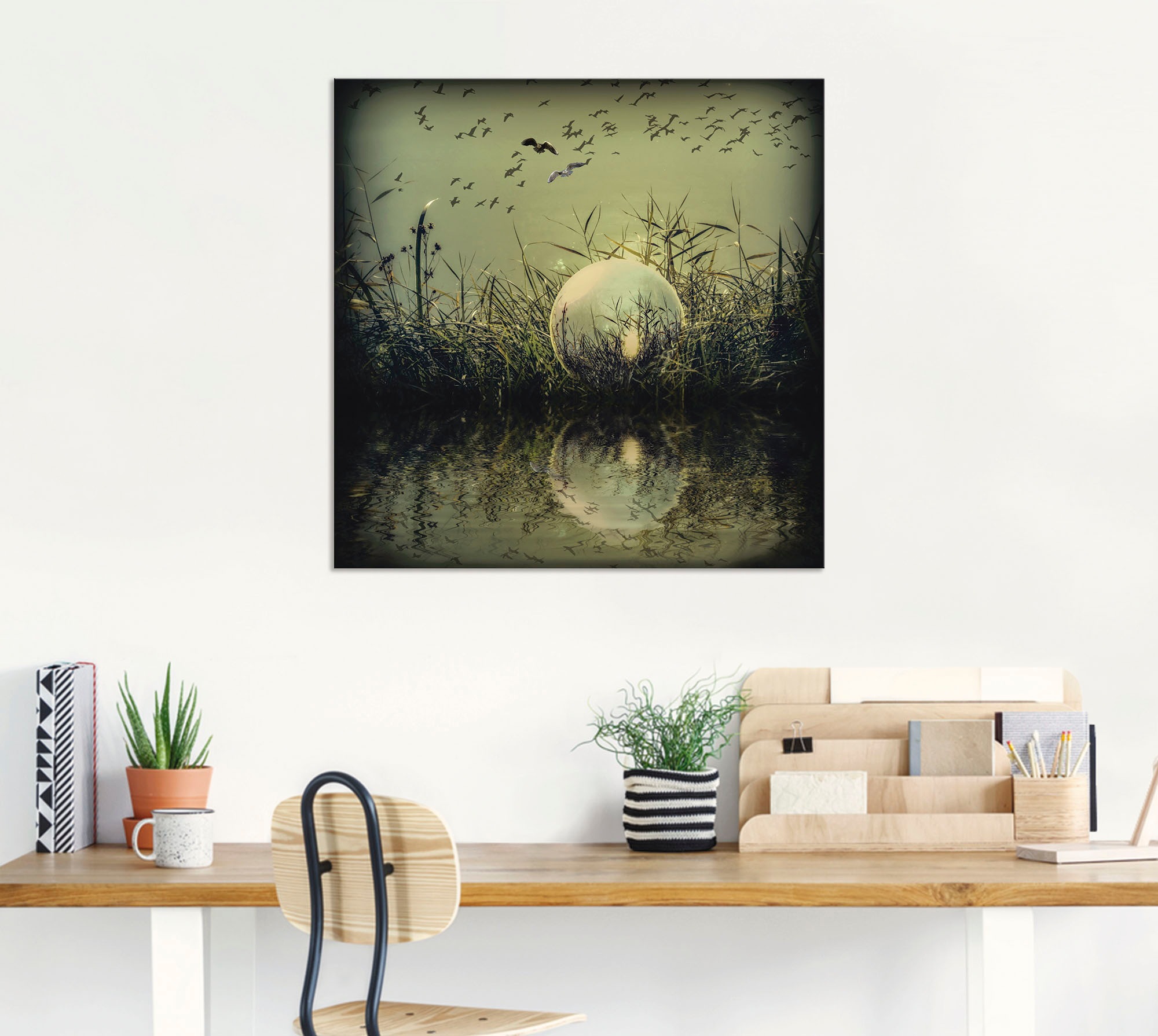 Artland Wandbild »In der Glaskugel - Mystische Au«, Landschaften, (1 St.), als Alubild, Outdoorbild, Leinwandbild, Poster in verschied. Größen