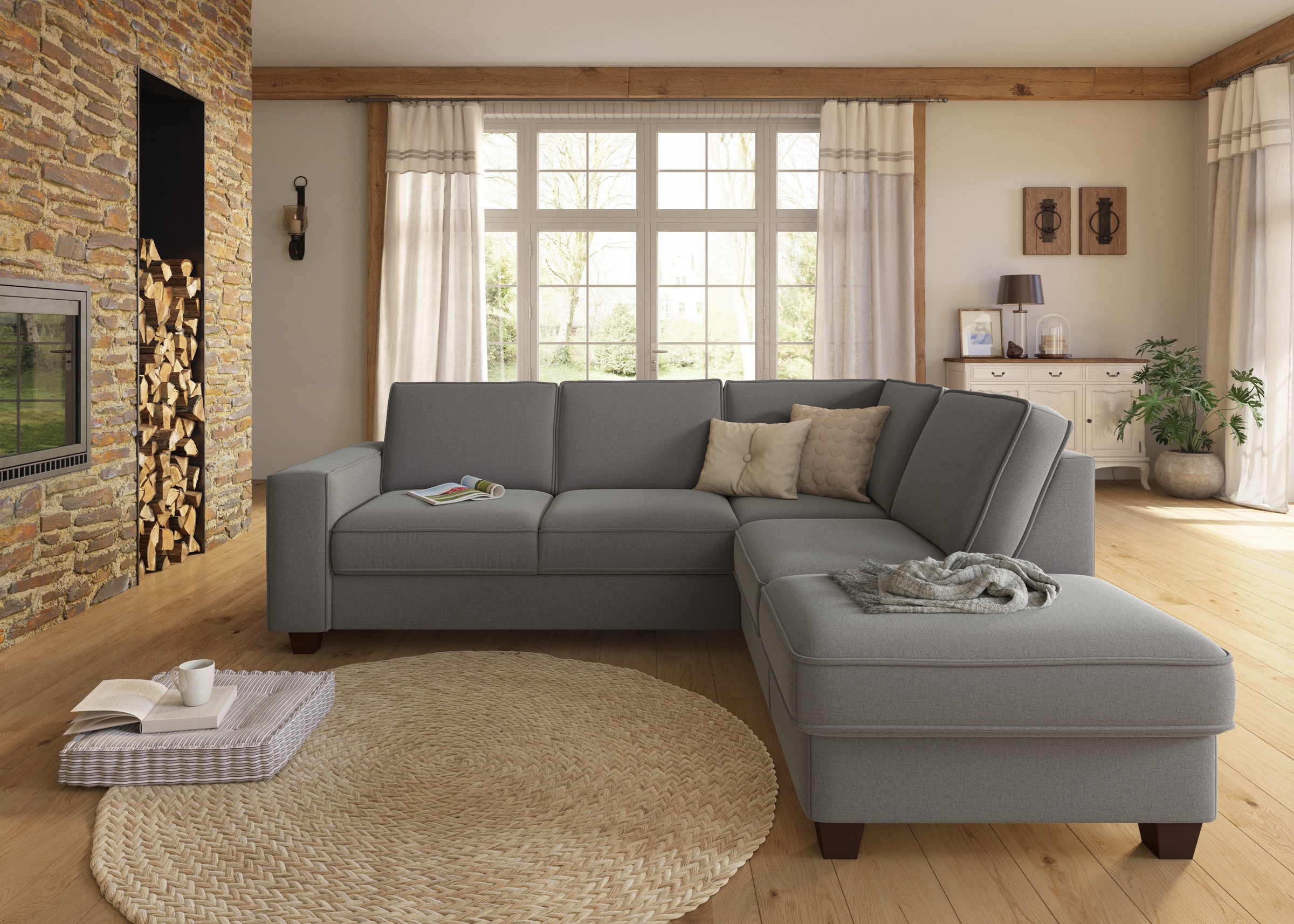 Home affaire Ecksofa »County L-Form« wahlweise Ottomane links oder rechts, günstig online kaufen