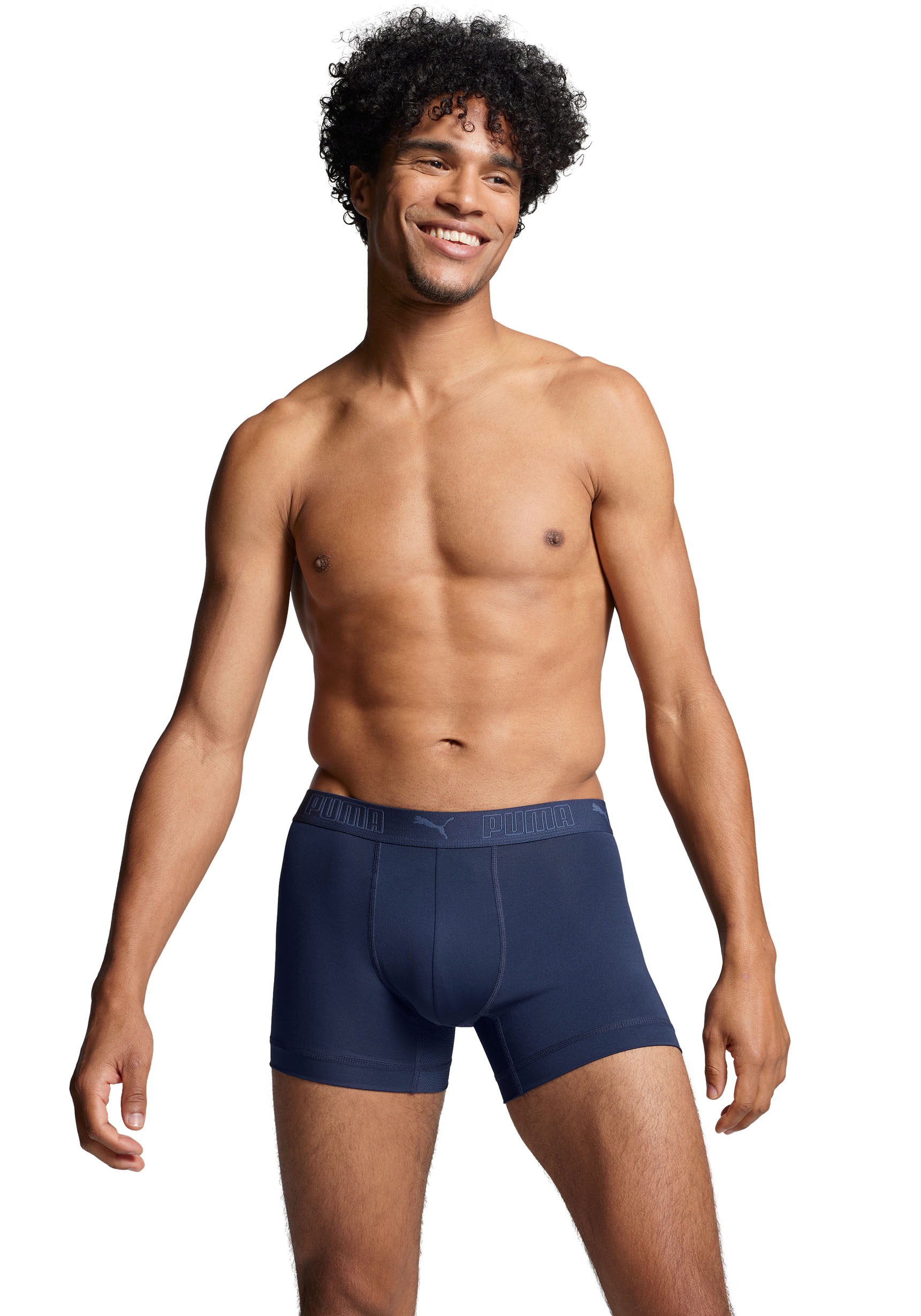 PUMA Boxershorts »PUMA MEN SPORT MICROFIBER BOXERS 2P«, (Packung, 2er Pack), mit Logo-Bund