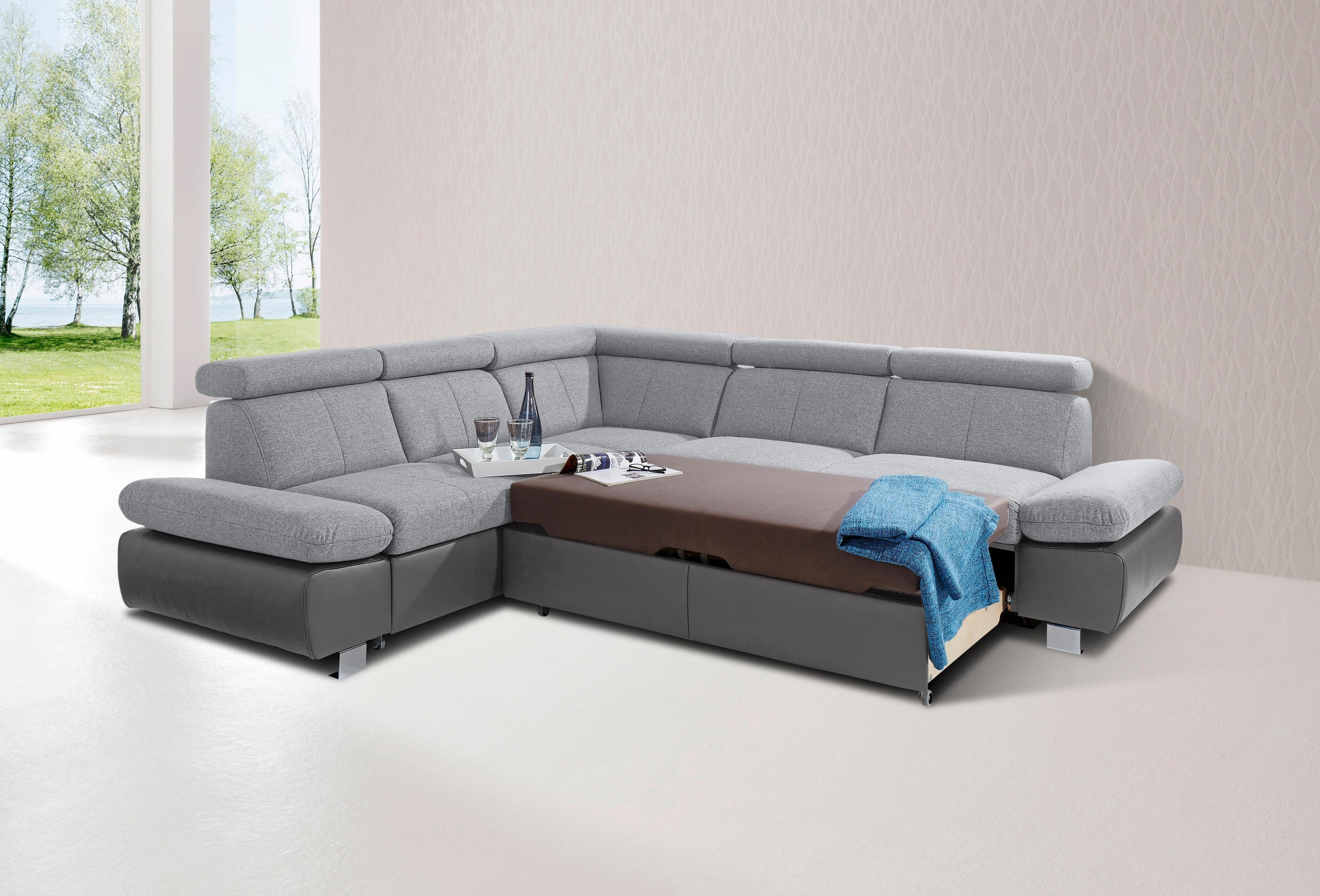 exxpo - sofa fashion Ecksofa "Happy, bequem, tolle Detailverarbeitung, zeit günstig online kaufen