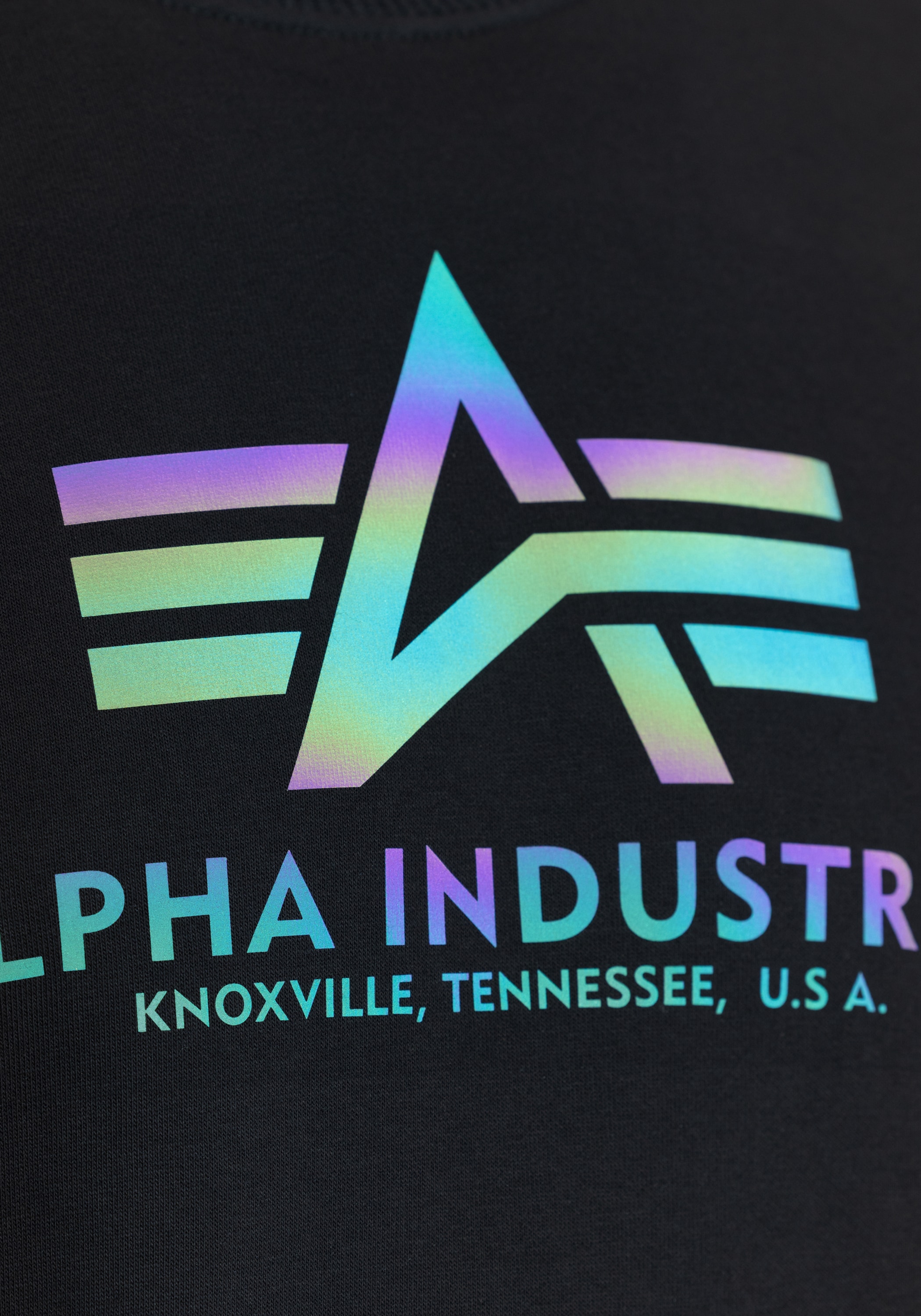 Alpha Industries Sweater »Basic Sweatshirt Rainbow Refl. Print Big Logo«