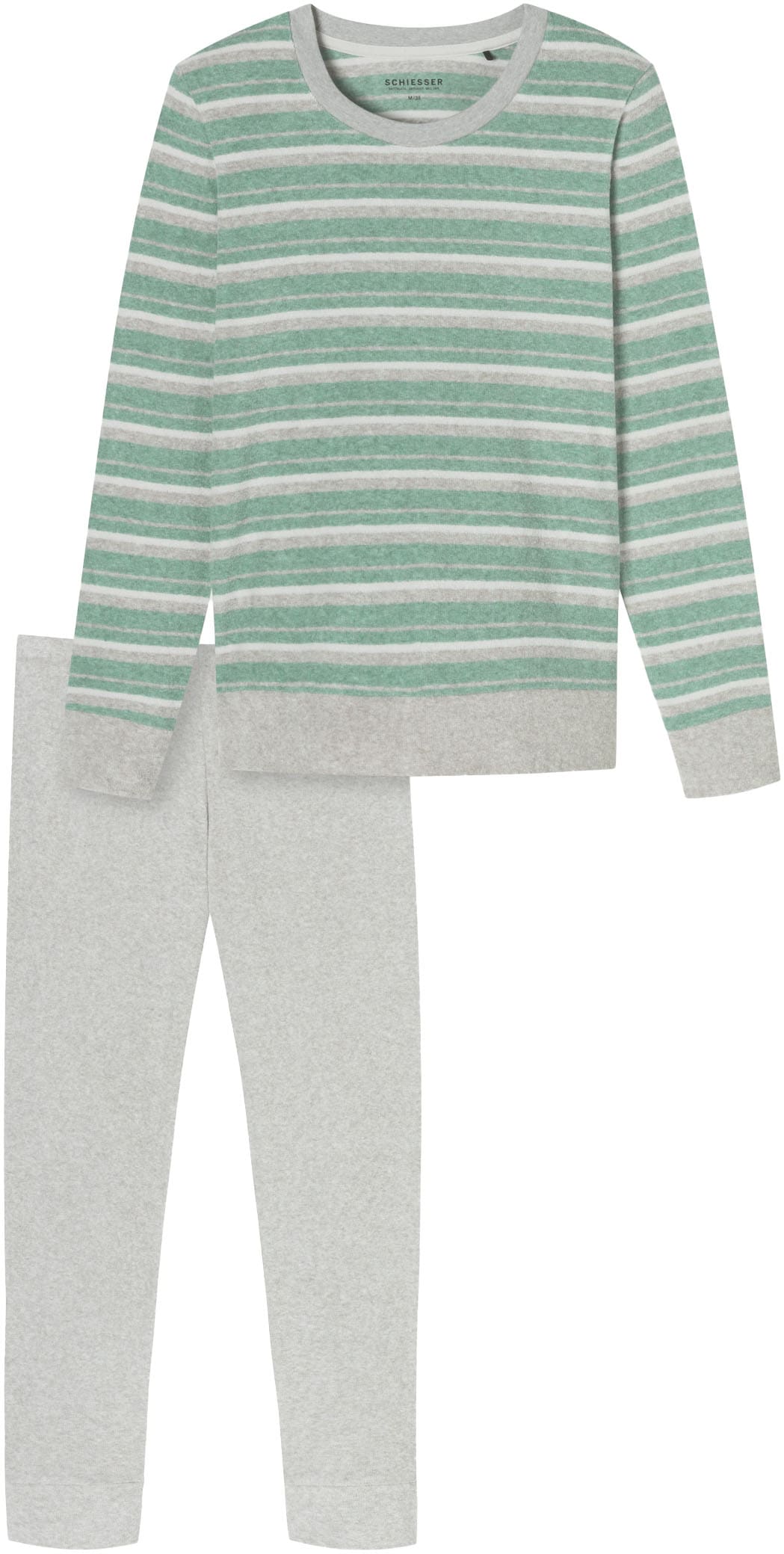 Schiesser Schlafanzug »Casual Essentials«, (2 tlg.), mit Kontrastbesatz am Ausschnitt