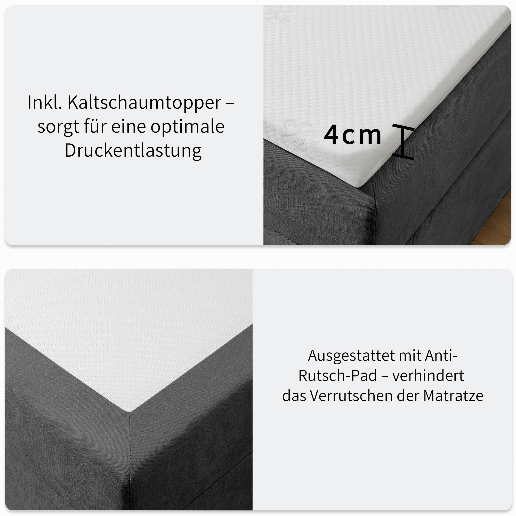 OTTO home Boxbett »Tommes inkl. Bettkasten und Topper, Liegefläche 180x200cm« erhältlich in der Größe 180x200 cm