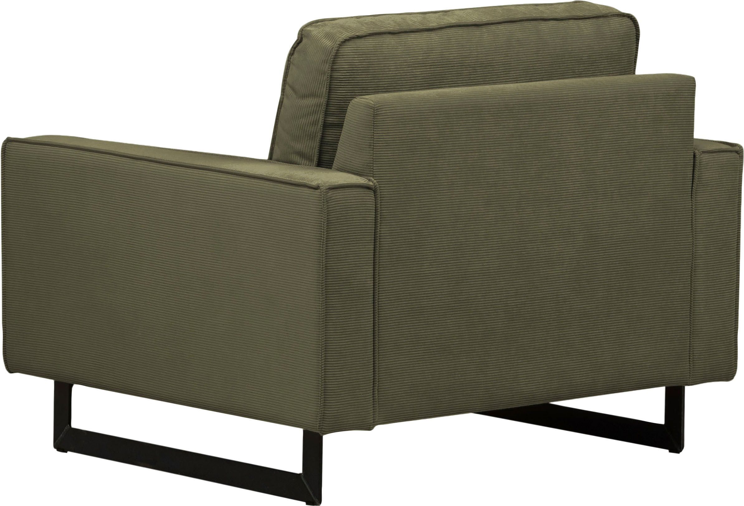 Places of Style Loveseat »Pinto 105 cm, Cord, Chenille, Lederoptik«, mit Keder, Metallfüßen und auch in Cord Bezug erhältlich