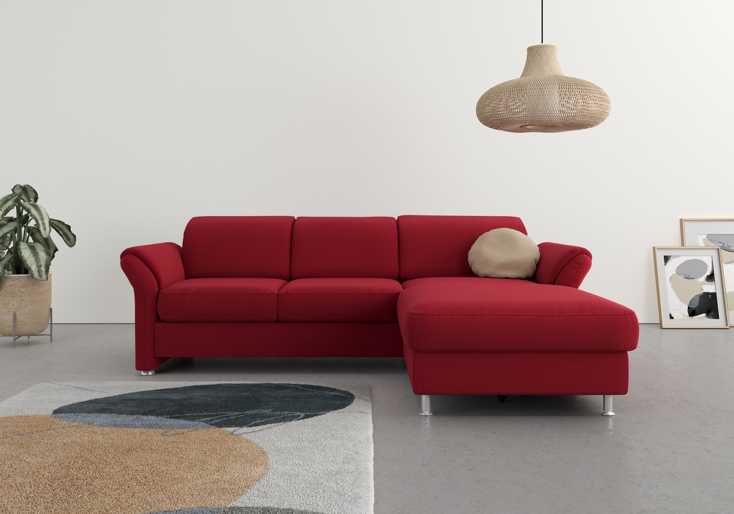 sit&more Ecksofa »Apulia L-Form«, wahlweise Bettfunktion, Bettkasten und Kopf- und Armteilverstellung