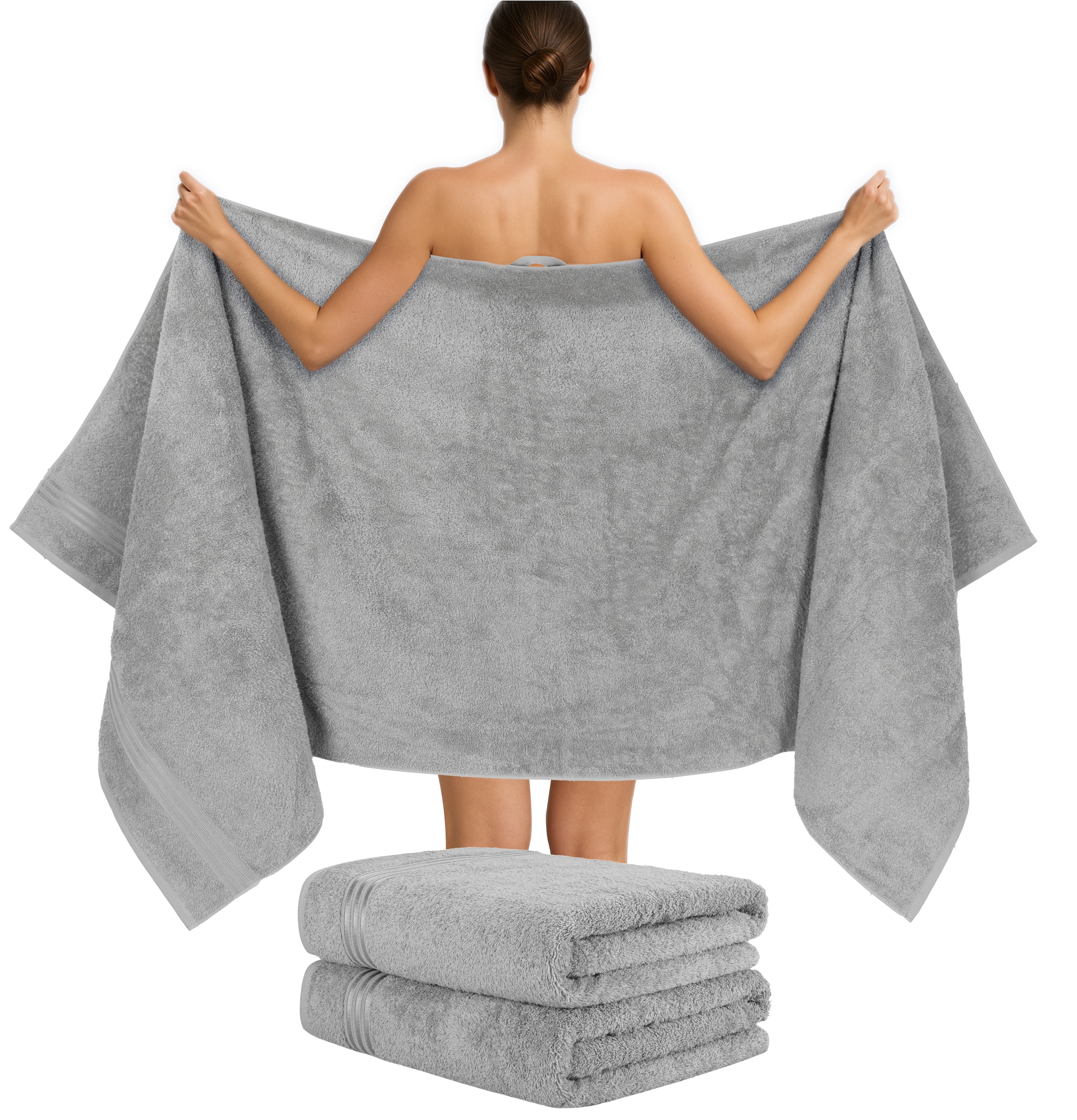 HAMMETEX Saunatuch »Hammetex 2er Set extra große Saunatücher«, (Packung, 2 St., 80x200 Saunatücher), 100% Baumwolle – Weich & Saugfähig – Luxuriöse Große Spa-Badetücher
