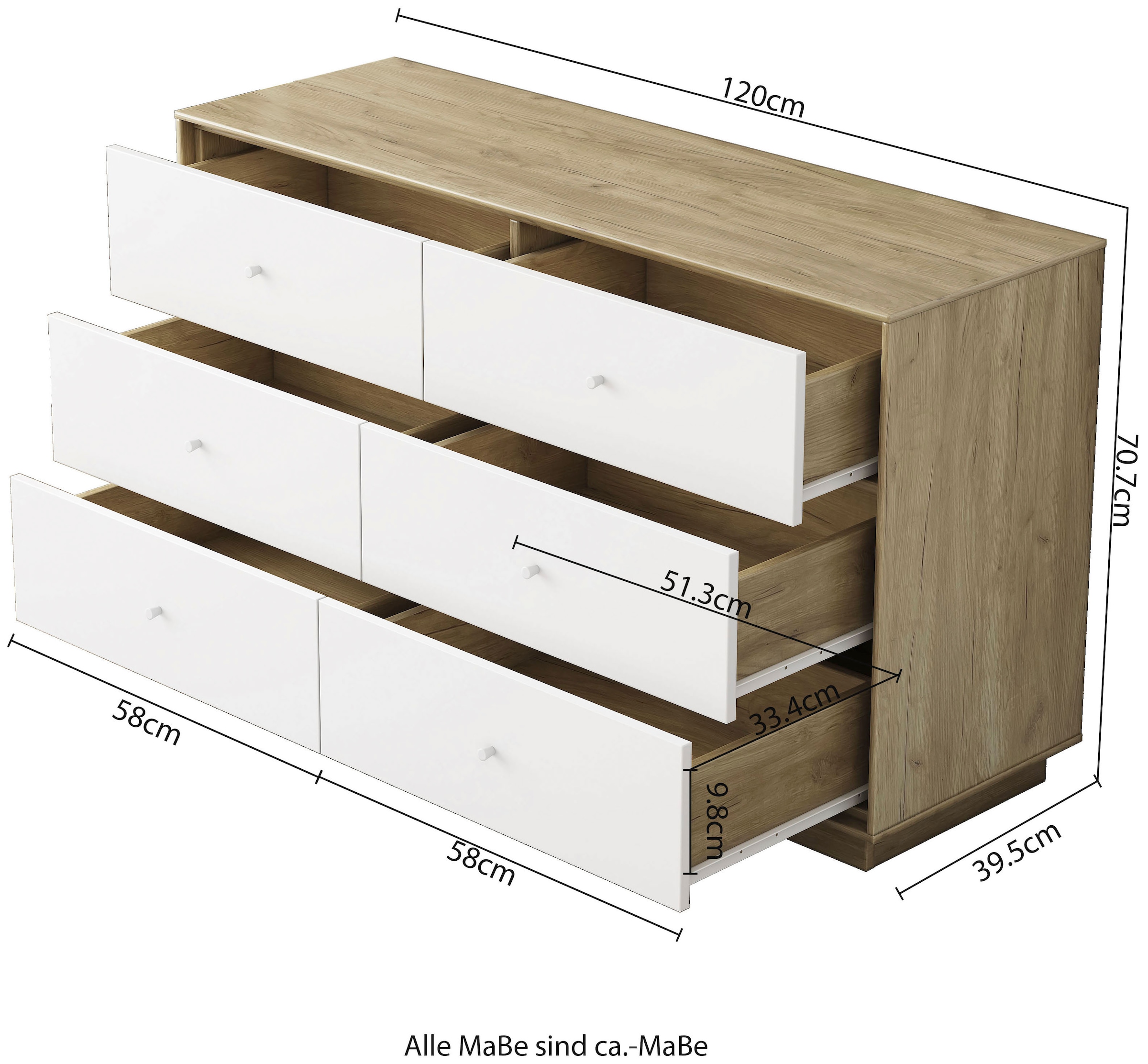 OTTO home Kommode »Blaire« kratzfeste Melaminoberfläche, ABS-Kanten und FSC-zertifiziertem Holz