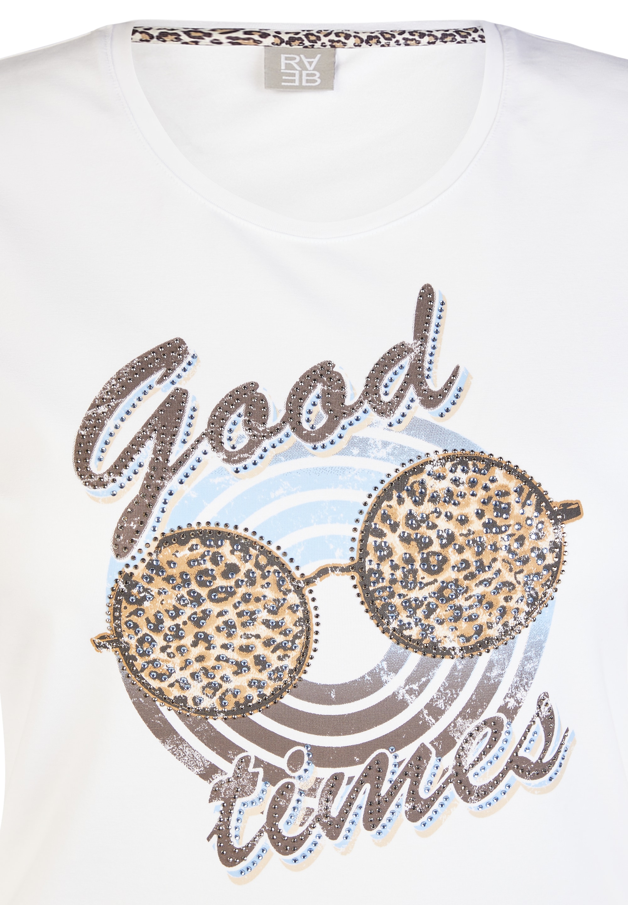 Rabe T-Shirt mit großem Frontprint und Nieten