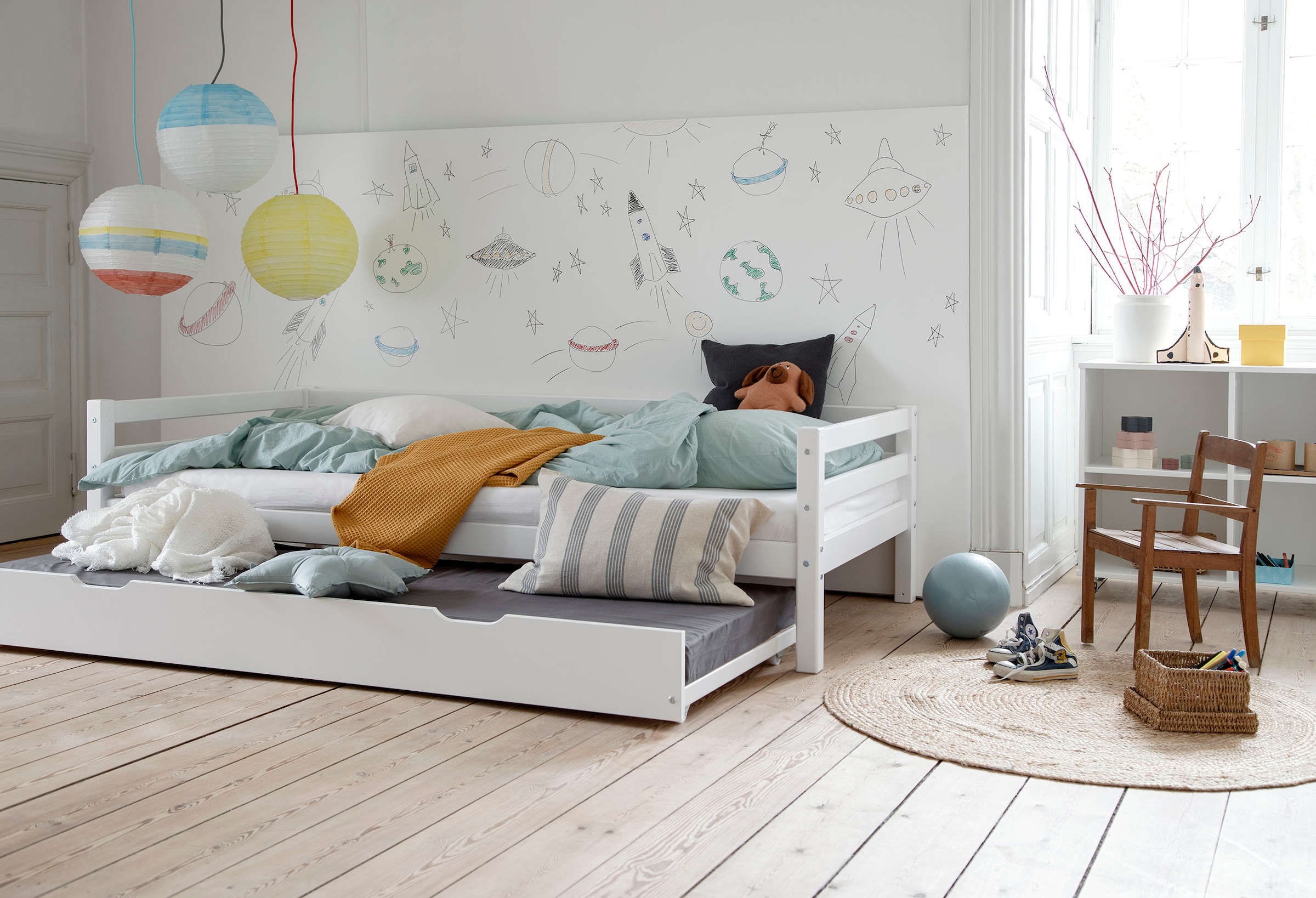Hoppekids Daybett »Kinderbett ECO Dream, Einzelbett, Juniorbett 90x200« Bett,  Weiß, Grün, Blau, Rosa, Grau