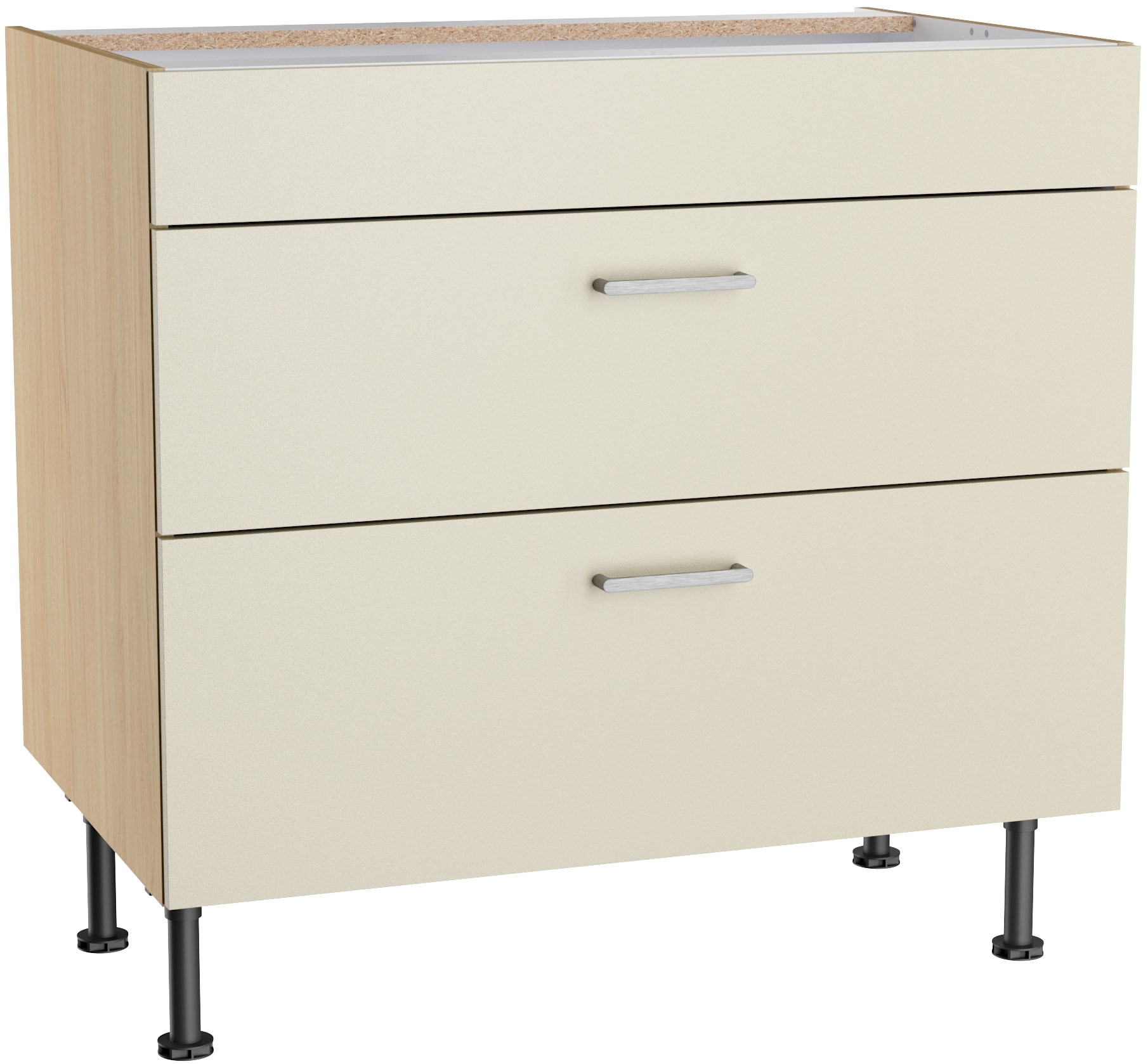 KOCHSTATION Kochfeldumbauschrank »KS-Lucy« Breite 90 cm, mit 2 Auszügen, Soft-Close, höhenverstellbare Füße